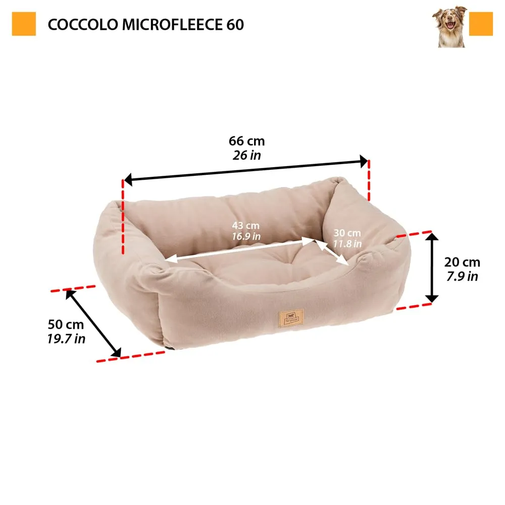 Ferplast Cuscino Cane e Gatto COCCOLO MICROFLEECE, Cuccia in Caldo e Soffice Micropile per Taglia Piccola, Lettino per Cani Lavabile, 66 x 50 x 20 cm. Grigio Tortora - immagine 2