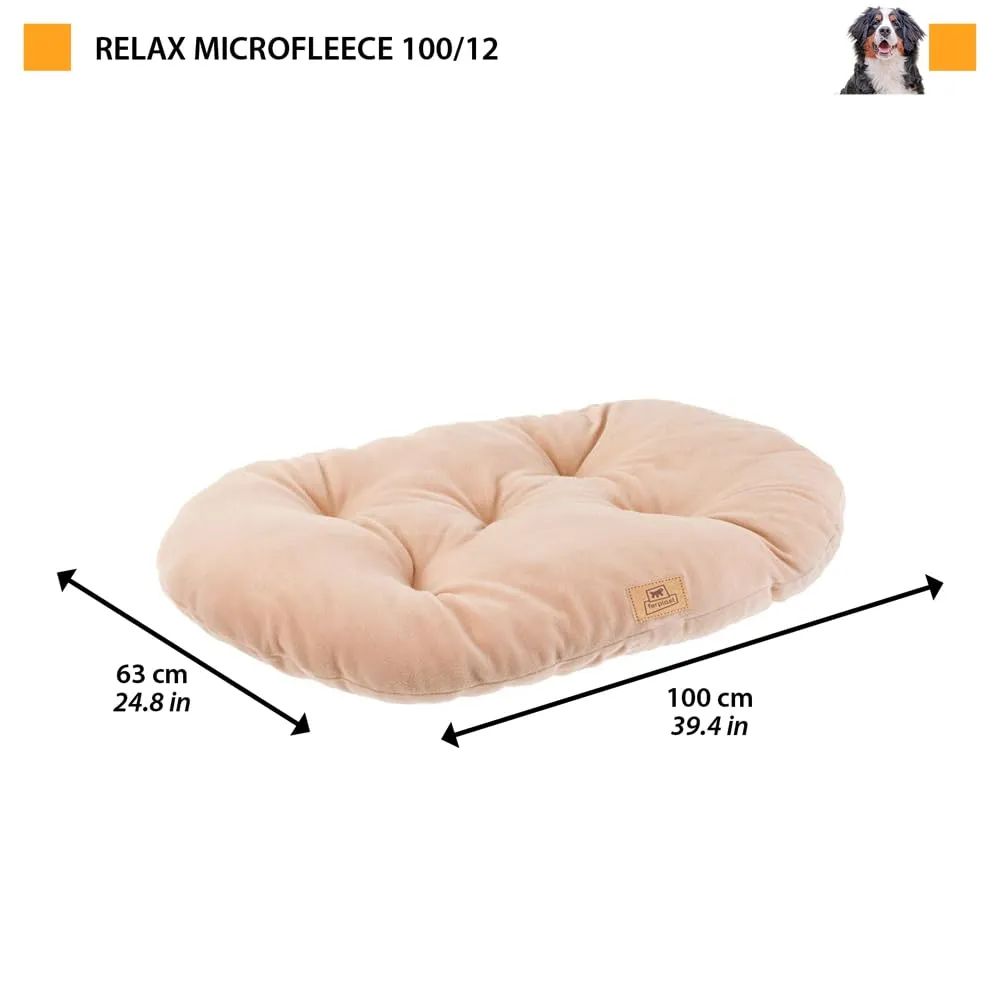 Ferplast Cuscino Cane e Gatto RELAX MICROFLEECE, Cuccia in Caldo e Soffice Micropile per Taglia Grande, Lettino per Cani Lavabile, 100 x 63 x 12 cm. Marrone - immagine 2