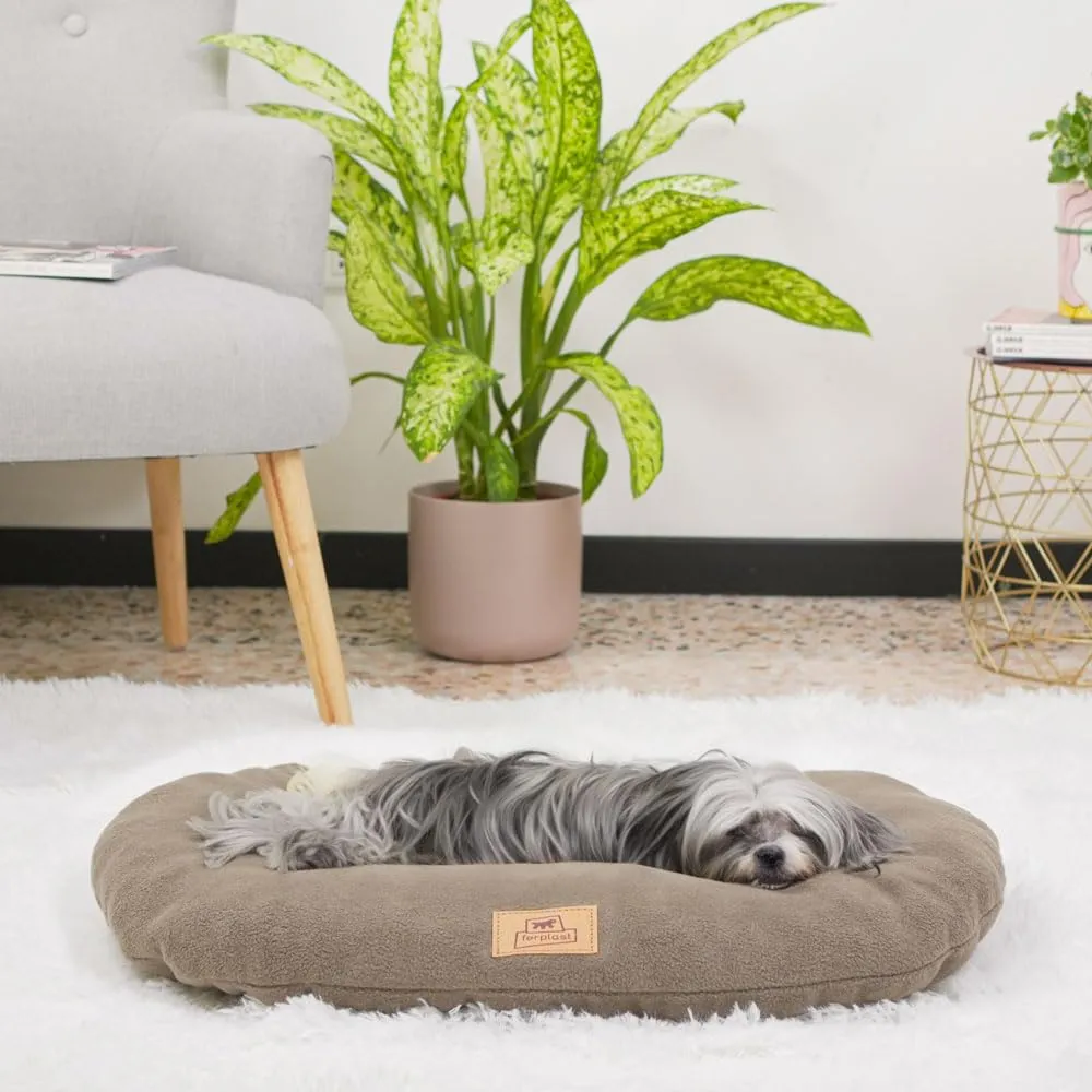 Ferplast Cuscino Cane e Gatto RELAX MICROFLEECE, Cuccia in Caldo e Soffice Micropile per Taglia Media, Lettino per Cani Lavabile, 65 x 42 x 12 cm. Grigio Tortora - immagine 2