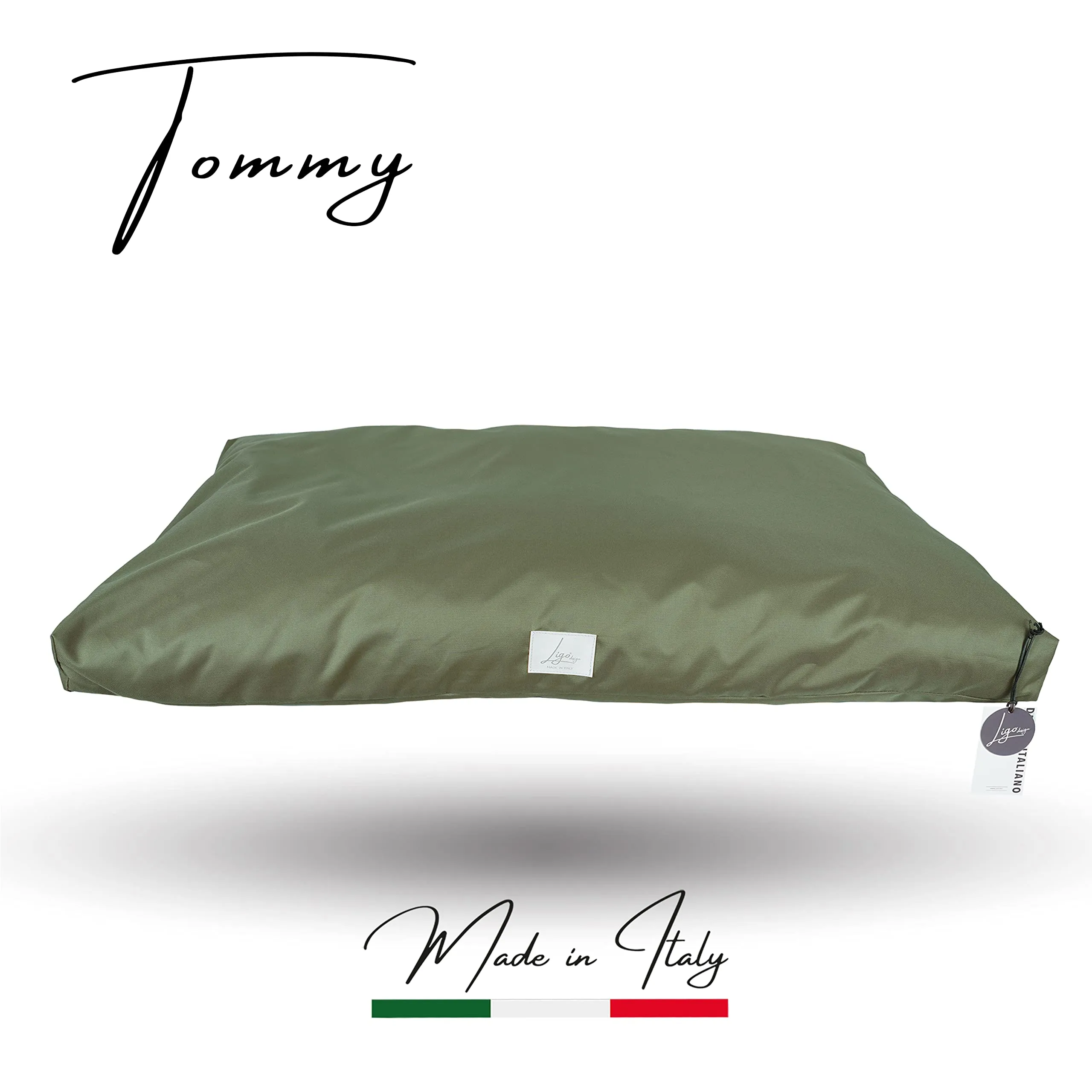 Ligo Tommy - Materasso per Cani Idrorepellente e AntiGraffio, Realizzato in Italia. Cuscino Cuccia per Cane AntiGraffio antimacchia Perfetto per l'uso Interno ed Esterno. (L: 120 x 70 cm, VERDE OLIVA) - immagine 2