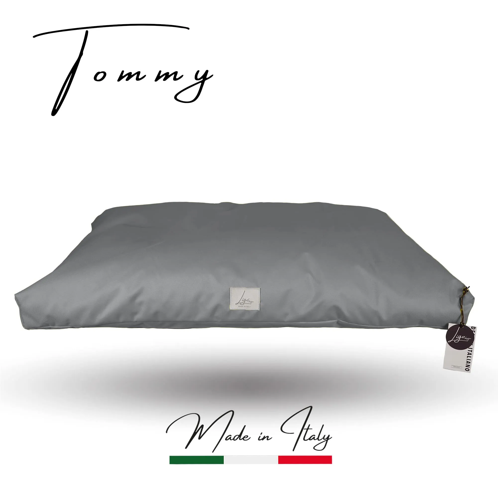 Ligo Tommy - Materasso per Cani Idrorepellente e AntiGraffio, Realizzato in Italia. Cuscino sfoderabile in nylon per Cane uso Interno/Esterno. (L: 120 x 70 cm, GRIGIO) - immagine 2