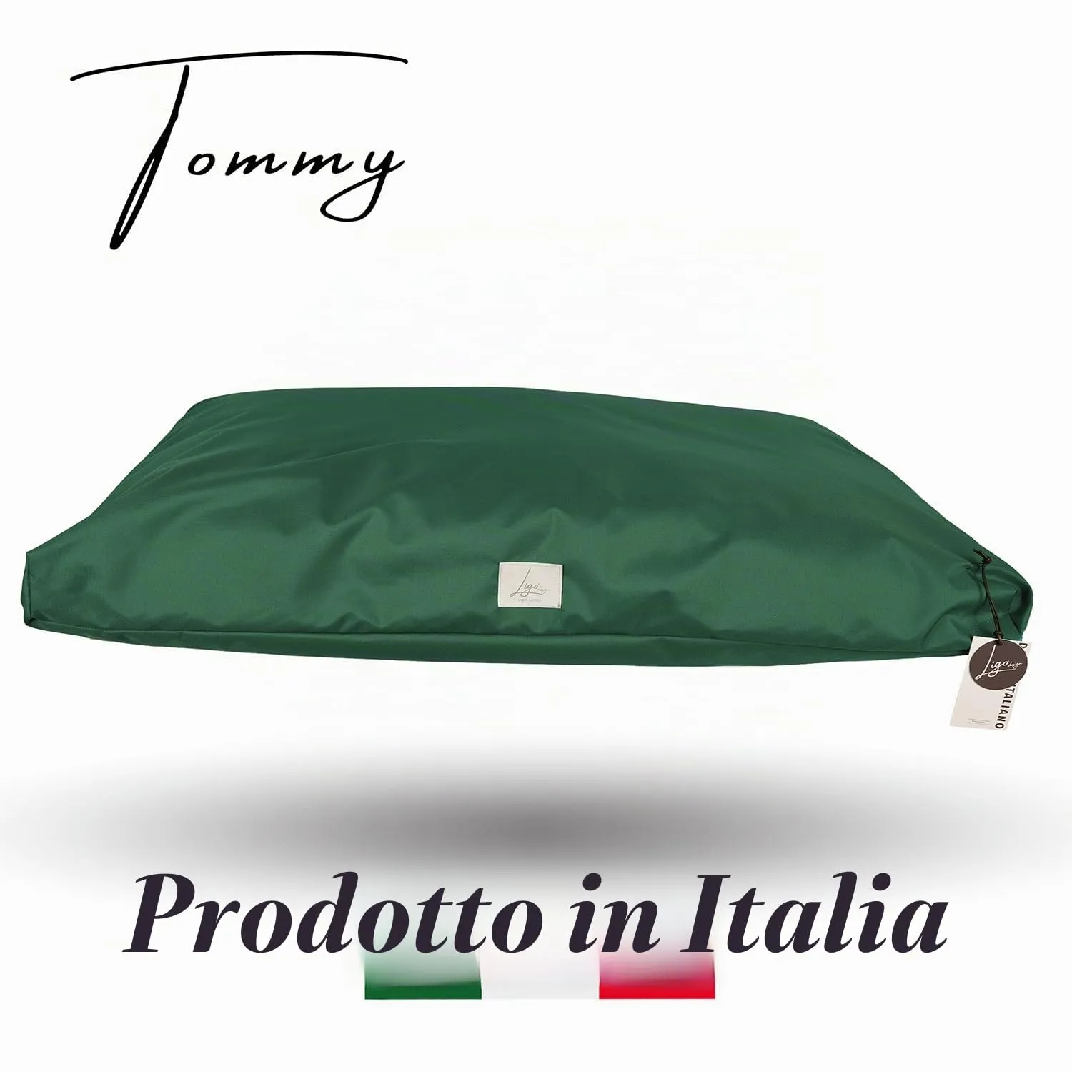 Ligo Tommy - Materasso per Cani Idrorepellente Realizzato in Italia. Cuscino Sfoderabile Lavabile Cuccia per Cane antimacchia per uso Interno Esterno.Materassino cani. (S: 70 x 50 cm, VERDE BOSCO) - immagine 2