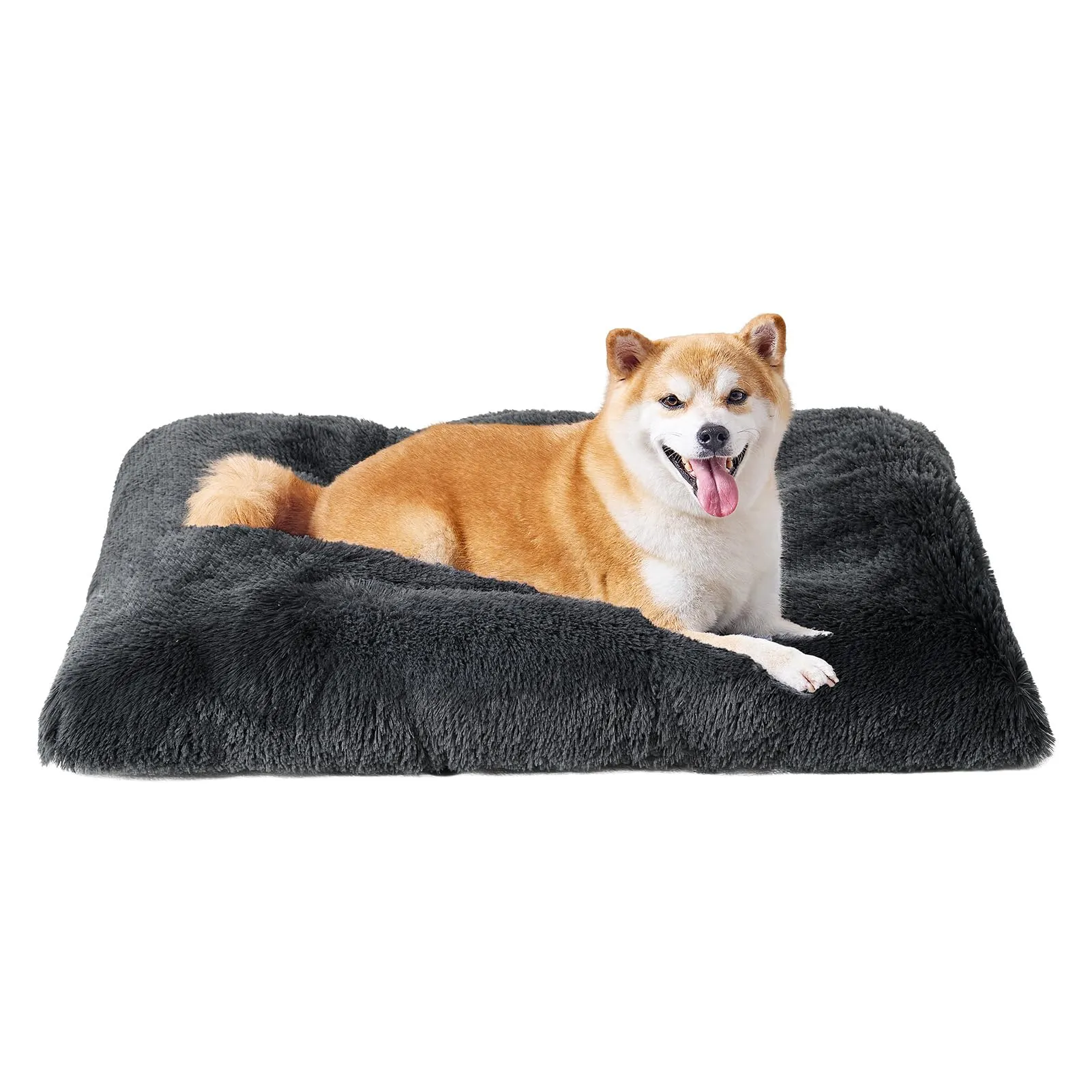EHEYCIGA Cuscino per Cani Taglia Media, Cuscino Cane Morbida lavabile, Morbido e Confortevole Letto per Cani a Pelo Lungo, Grigio Scuro, 90x60x9cm - immagine 1