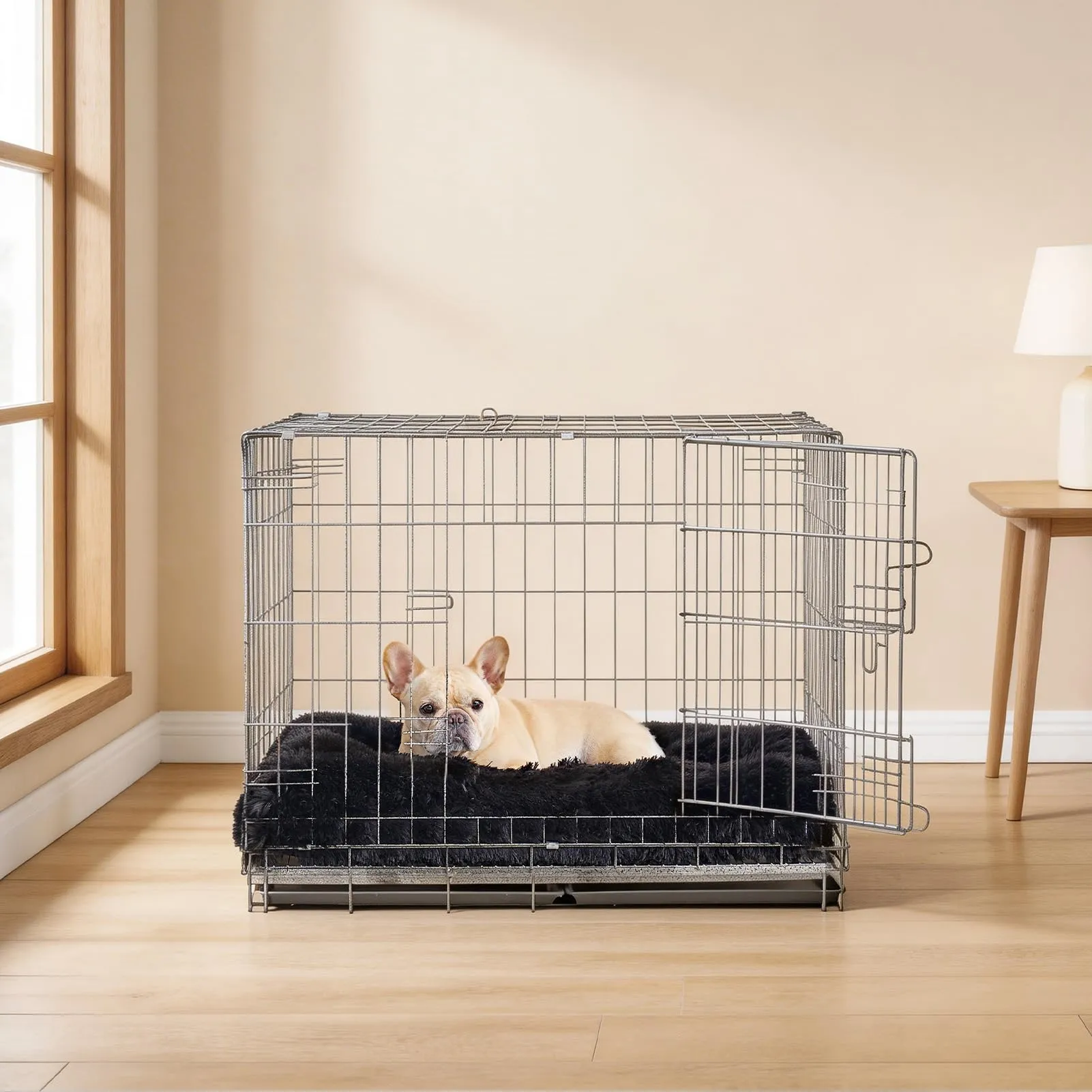 EHEYCIGA Cuscino per Cani Taglia Media, Cuscino Cane Morbida lavabile, Morbido e Confortevole Letto per Cani a Pelo Lungo, Nero, 75x50x7.5cm - immagine 9