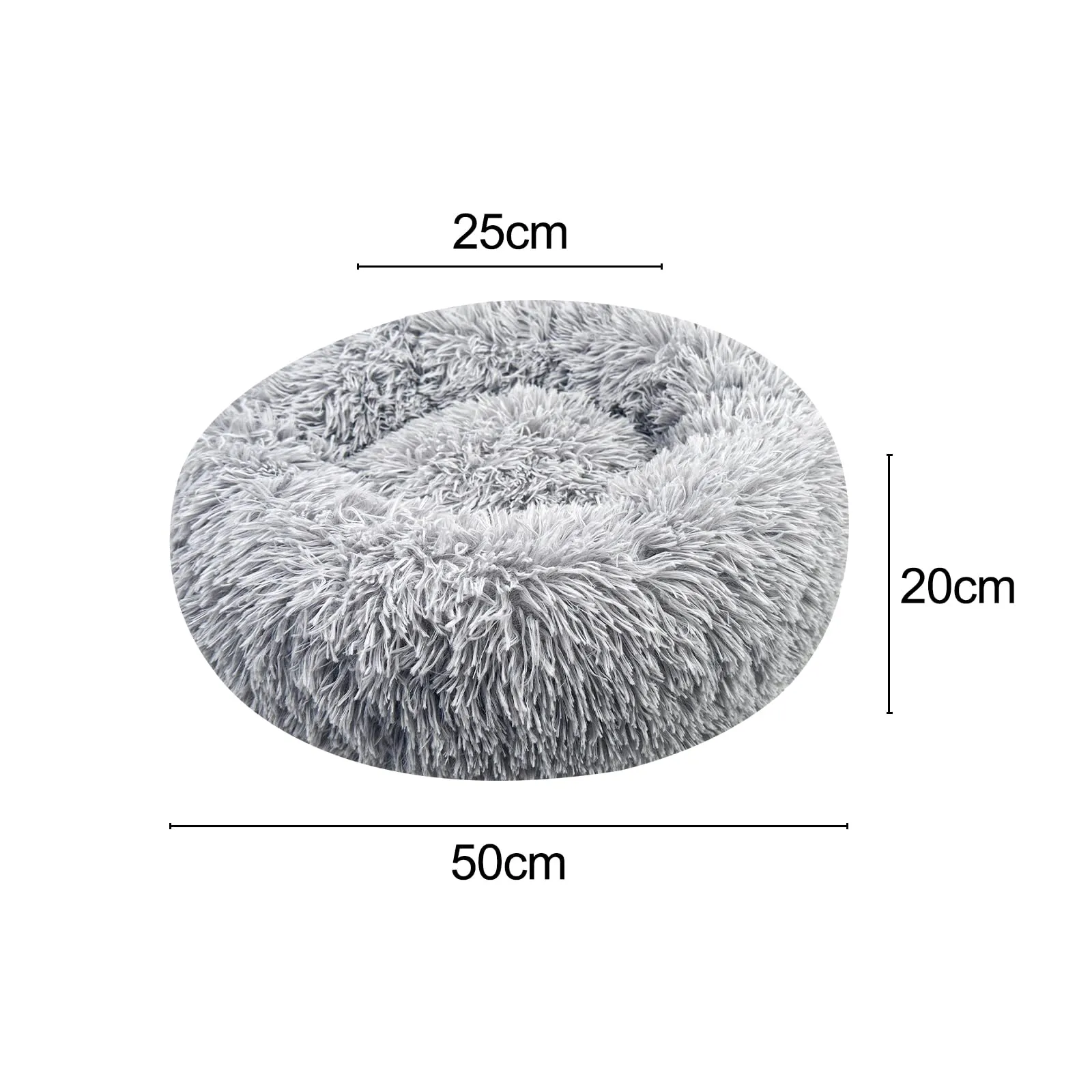 Brevanza Cuccia Gatto, Letto Cane, Cuscino Pelosa, Cuscini Lavabile, Cucce Rotondo, Lettini A Ciambella Mantiene Caldo, Antiscivolo Lettino Morbido Per Gatti Cani Piccoli Media (Diameter:50cm, Grigio) - immagine 2