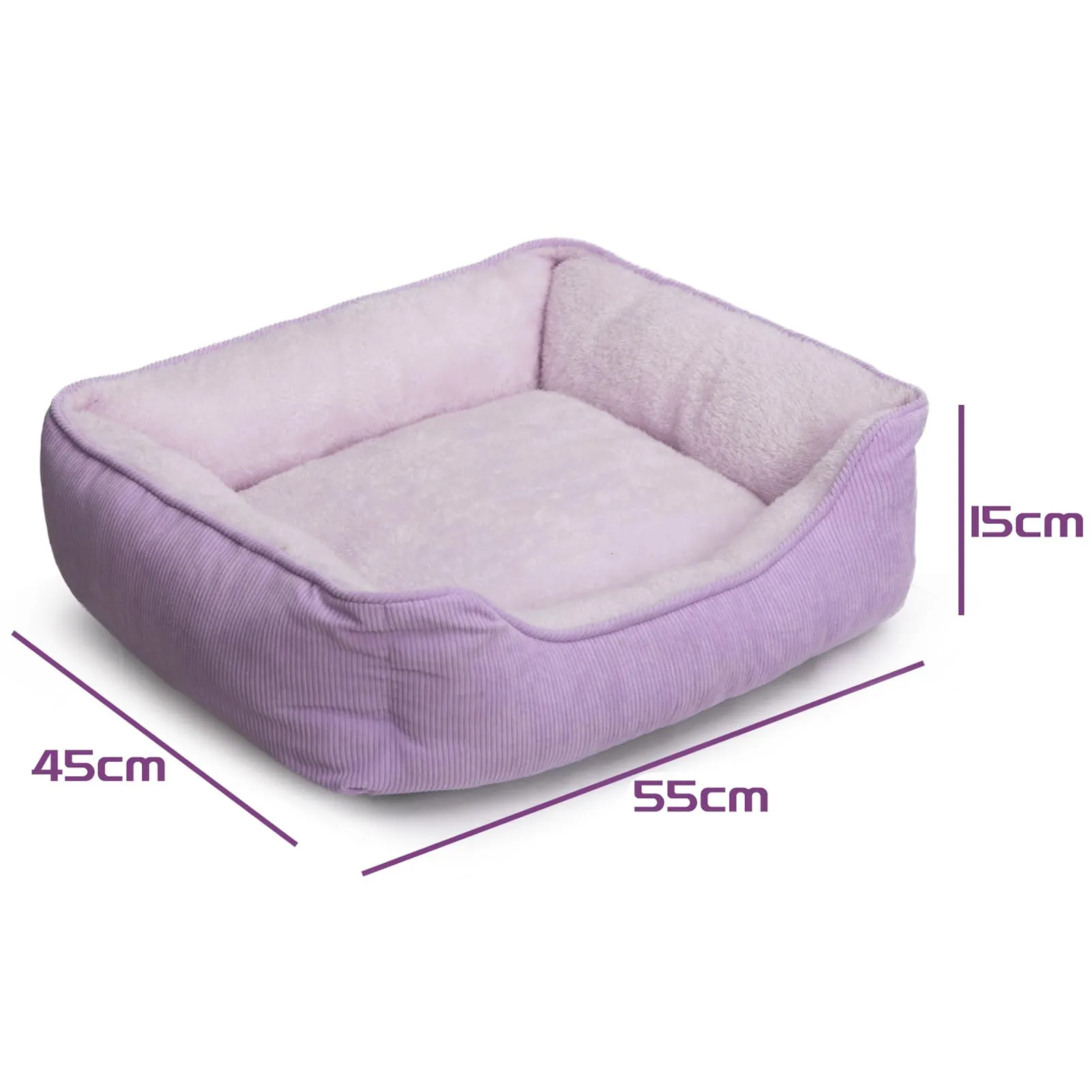 Hollypet Letto per Gatti e Cani di Piccola Taglia, Cuccia per Gatti e Cuccioli, Letto Cuscino Morbido e Traspirante per Dormire, Viola (55 * 45 * 15cm) - immagine 2