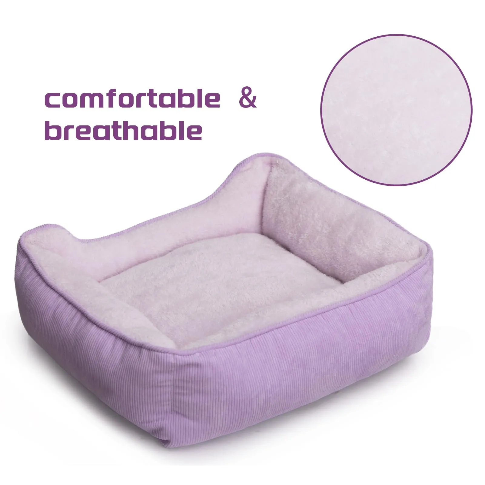 Hollypet Letto per Gatti e Cani di Piccola Taglia, Cuccia per Gatti e Cuccioli, Letto Cuscino Morbido e Traspirante per Dormire, Viola (55 * 45 * 15cm) - immagine 6
