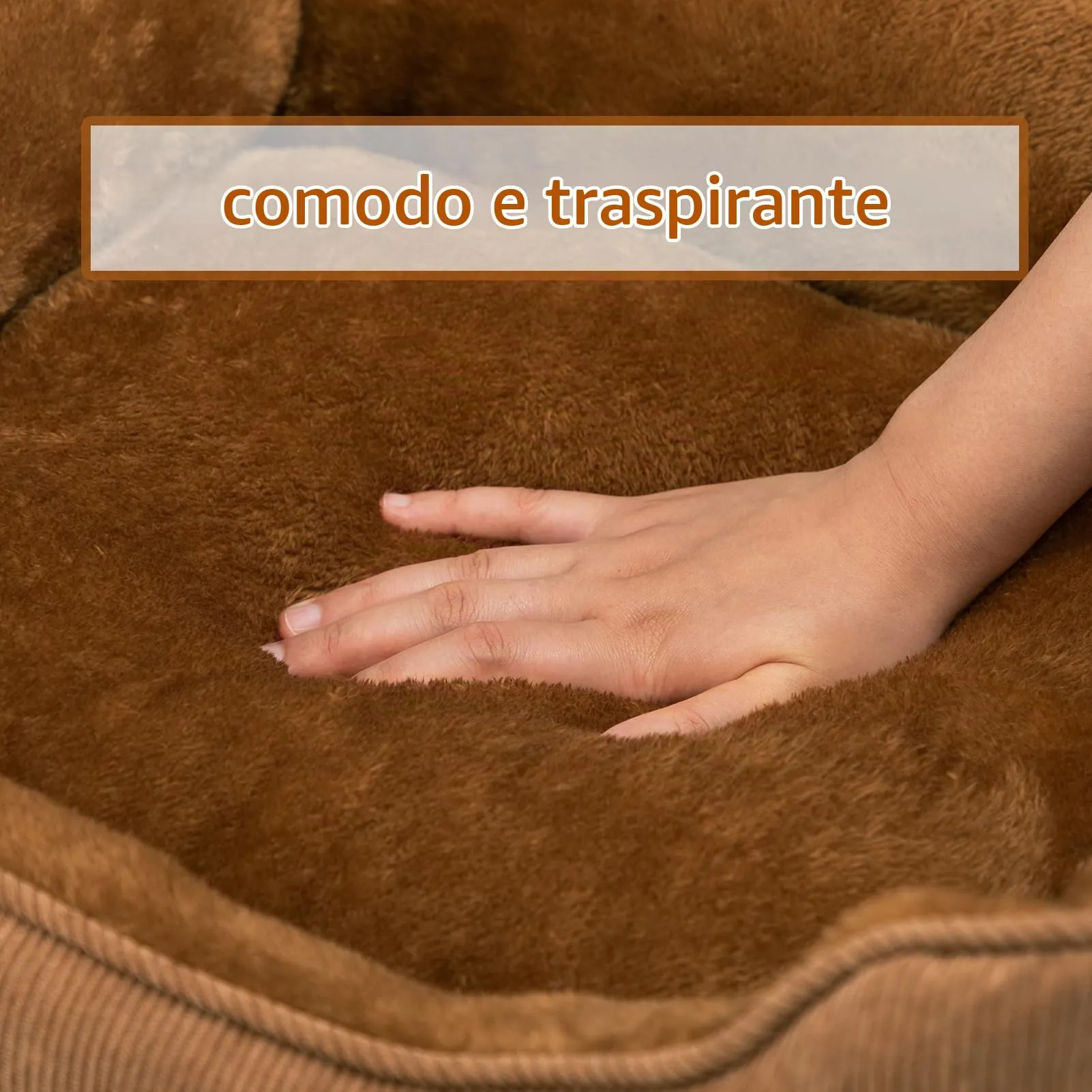 Hollypet Letto per Gatti Letto per Cani di Piccola Taglia, Cuccia per Gatti e Cuccioli, Letto Cuscino Morbido e Traspirante per Dormire, Marrone (55 * 45 * 15cm) - immagine 6