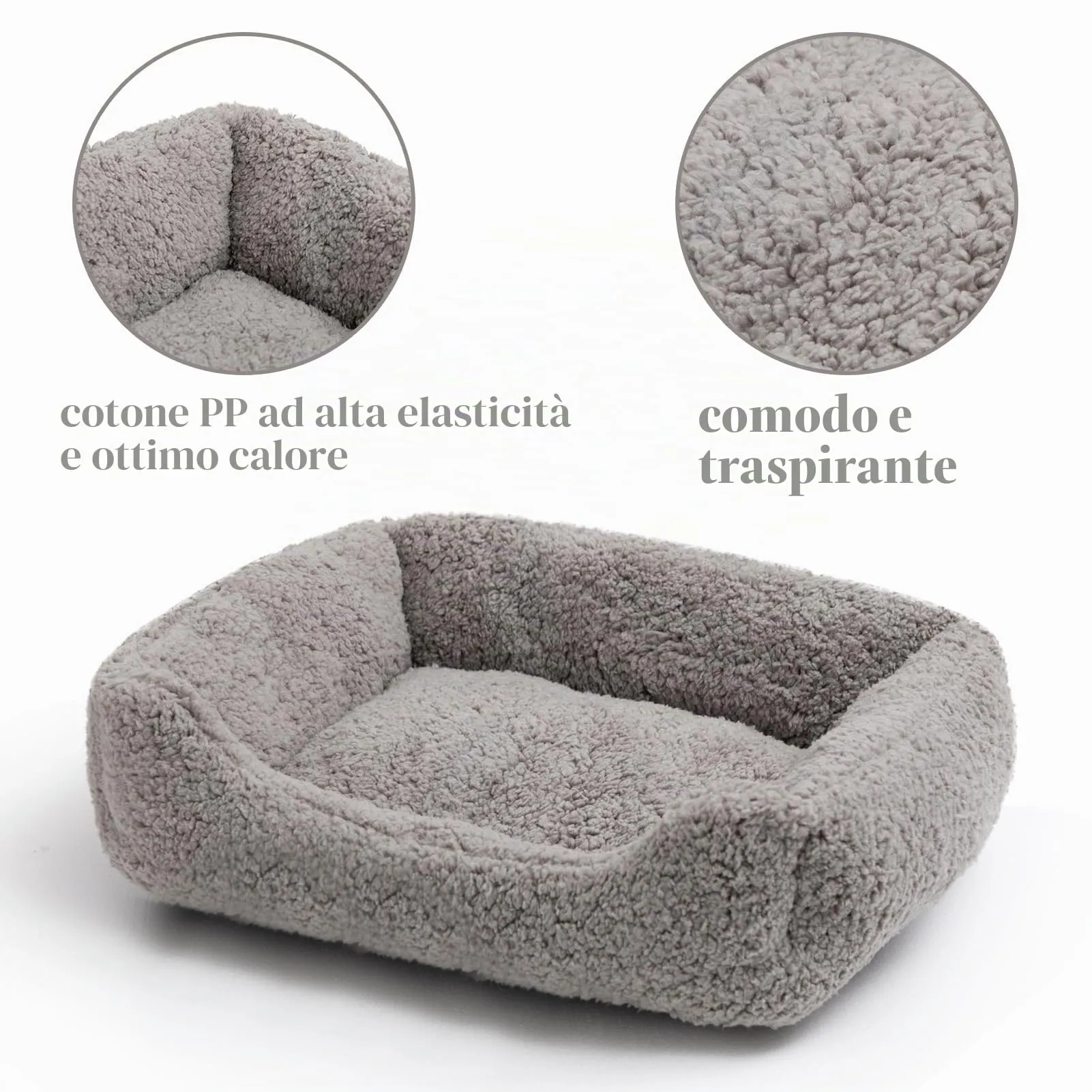 Hollypet Letto per Gatti, Cuccia per Gatti e Cani di Piccola Taglia, Letto Cuscino Morbido e Traspirante per Dormire, Grigio Chiaro (55 * 45 * 15cm) - immagine 6