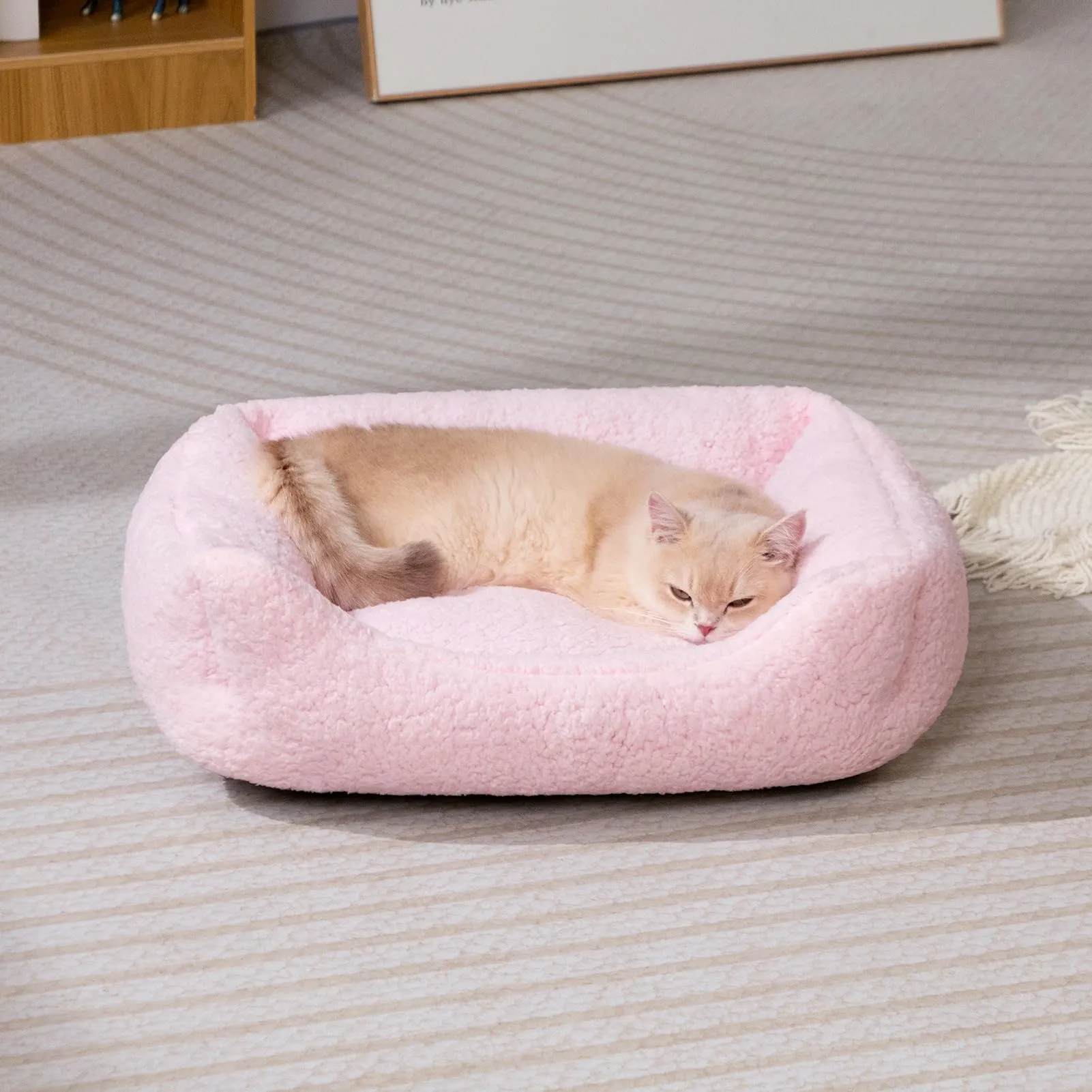 Hollypet Letto per Gatti, Cuccia per Gatti e Cani di Piccola Taglia, Letto Cuscino Morbido e Traspirante per Dormire, Rosa Chiaro (55 * 45 * 15cm) - immagine 4