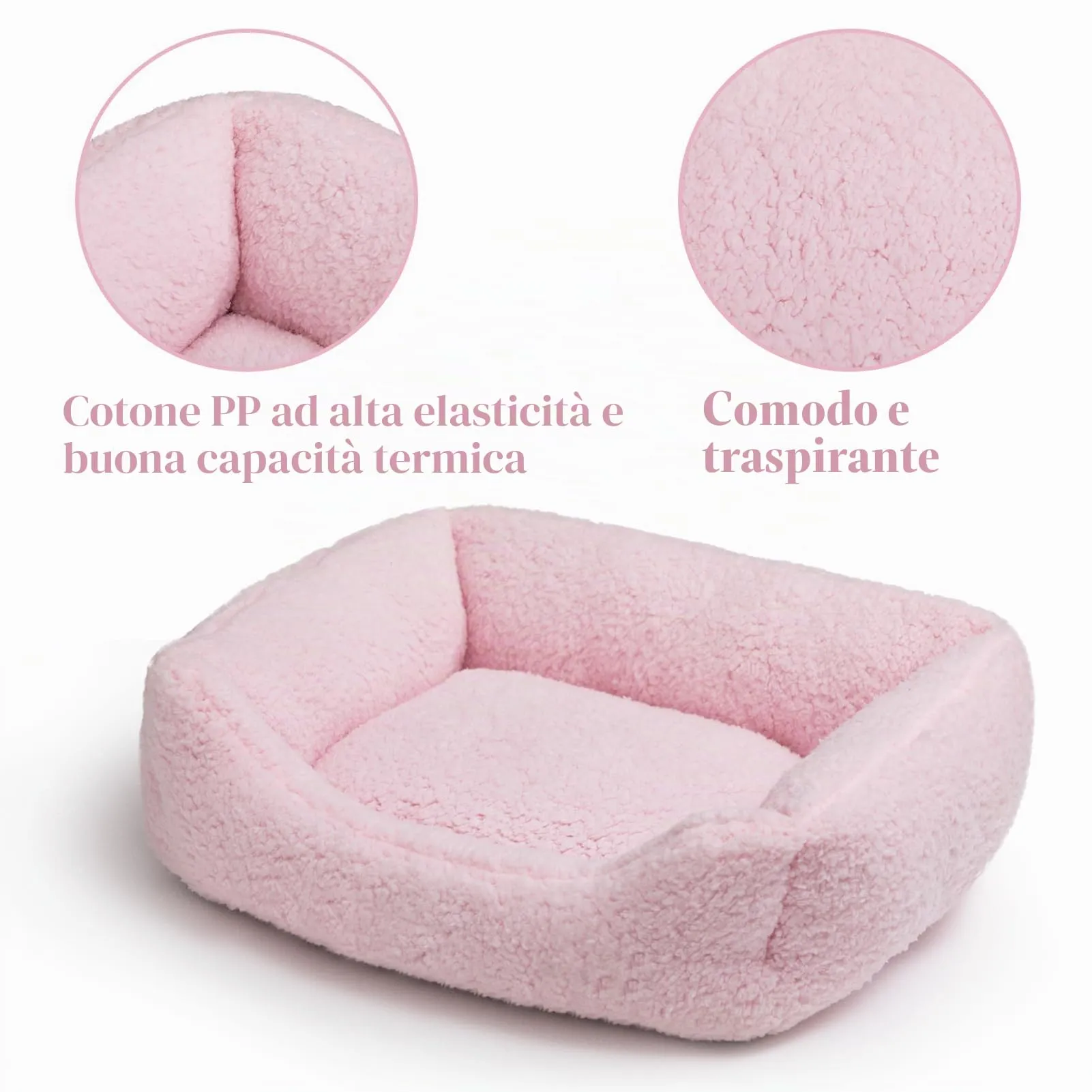 Hollypet Letto per Gatti, Cuccia per Gatti e Cani di Piccola Taglia, Letto Cuscino Morbido e Traspirante per Dormire, Rosa Chiaro (55 * 45 * 15cm) - immagine 6
