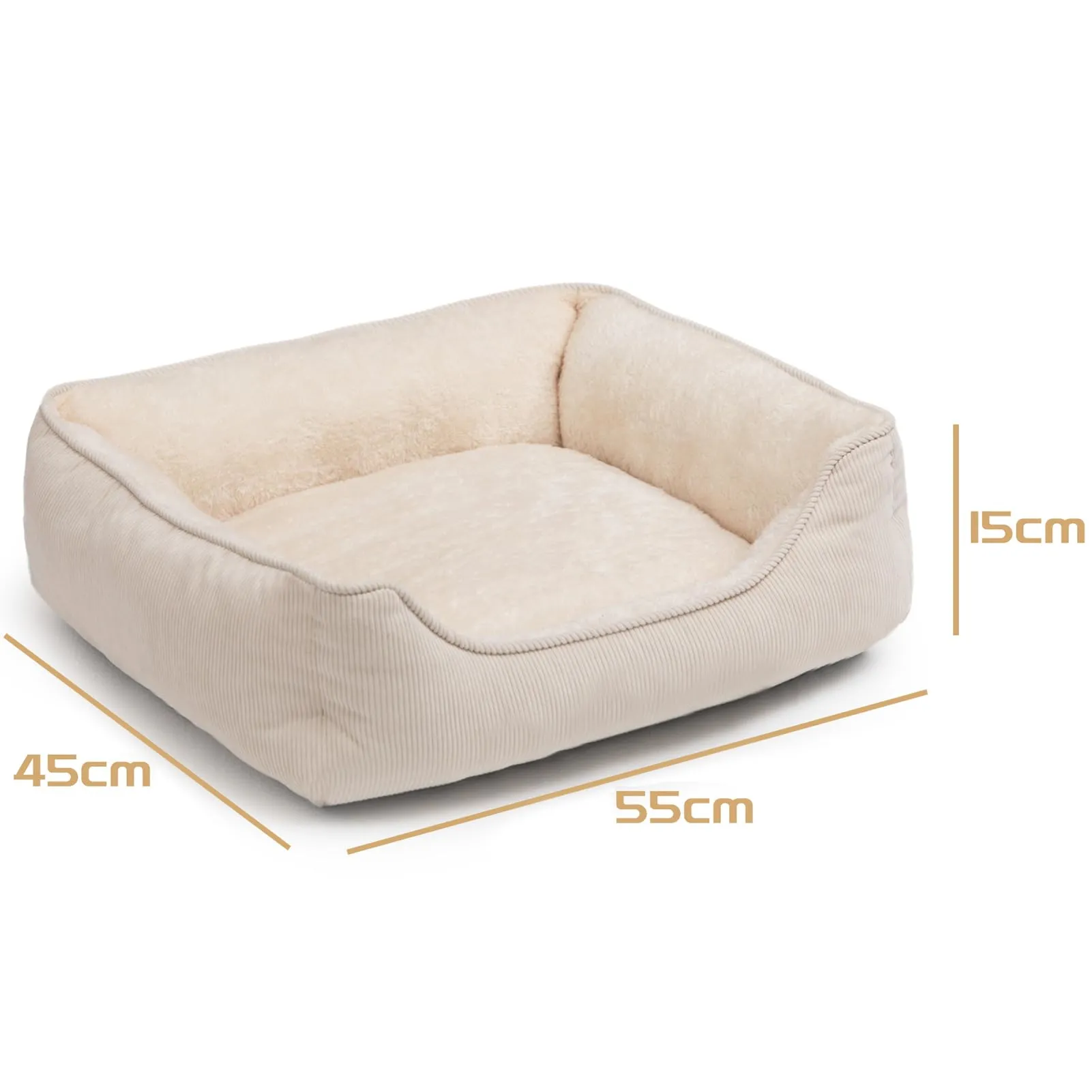 Hollypet Letto per Gatti Letto per Cani di Piccola Taglia, Cuccia per Gatti e Cuccioli, Letto Cuscino Morbido e Traspirante per Dormire, Beige (55 * 45 * 15cm) - immagine 2
