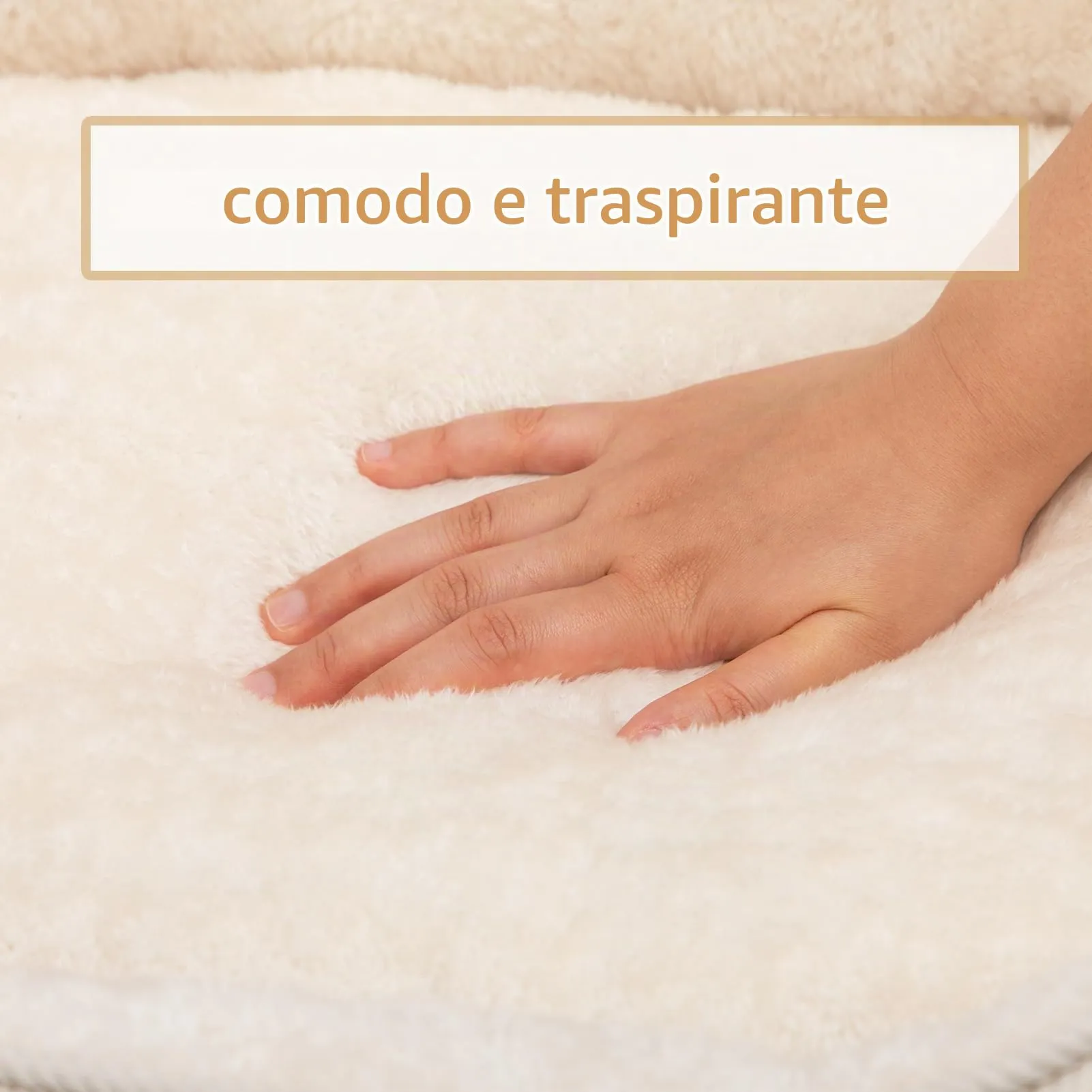 Hollypet Letto per Gatti Letto per Cani di Piccola Taglia, Cuccia per Gatti e Cuccioli, Letto Cuscino Morbido e Traspirante per Dormire, Beige (55 * 45 * 15cm) - immagine 7