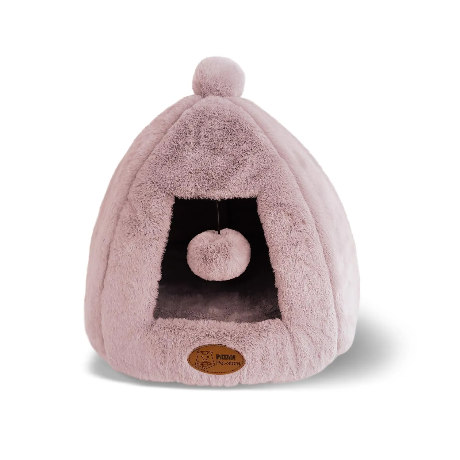 PATAM Cuccia Gatto, Cane Piccola Taglia, da Interno, Lavabile, Antiscivolo, Igloo Rosa - immagine 1
