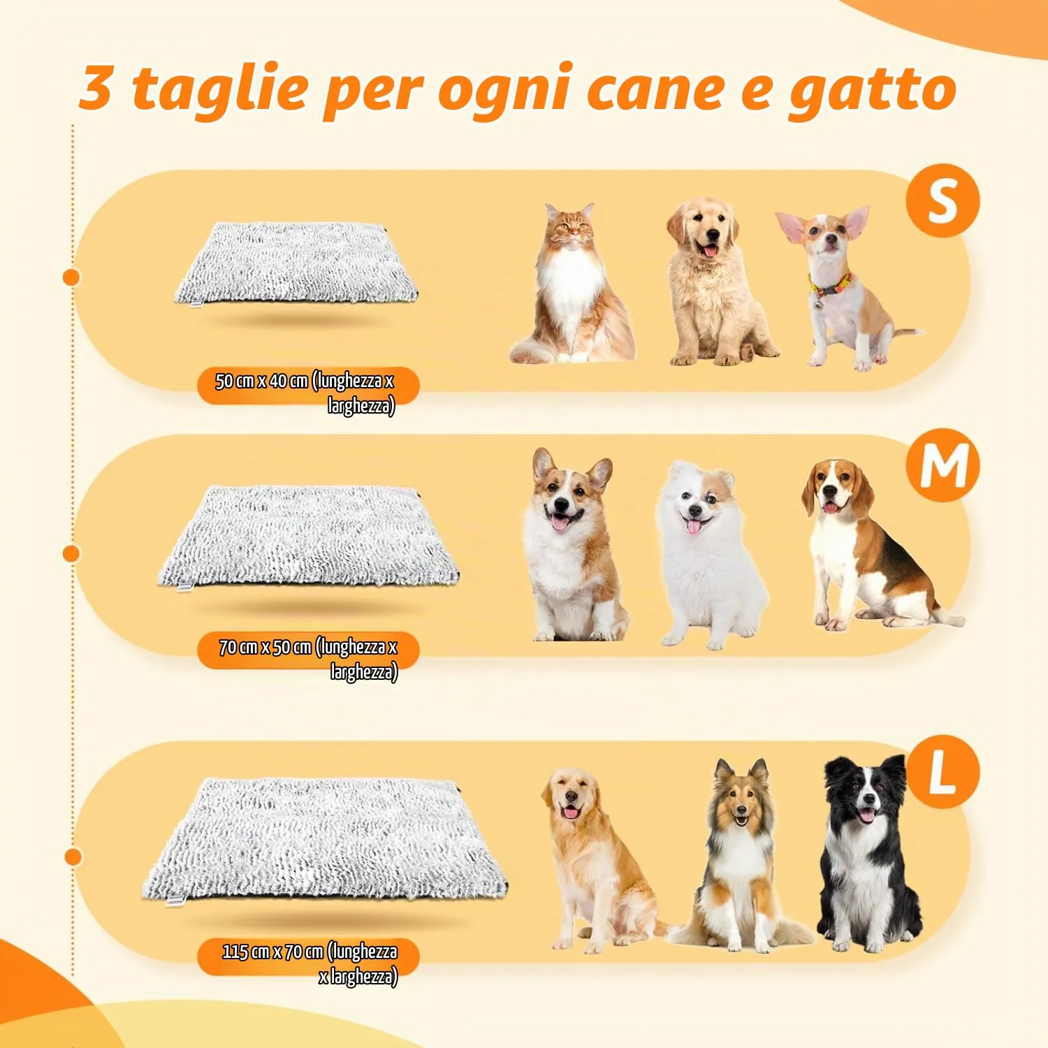 Nobleza Tappetino Riscaldante Cani Gatti 50x40 cm, Silenzioso Antiscivolo - immagine 2