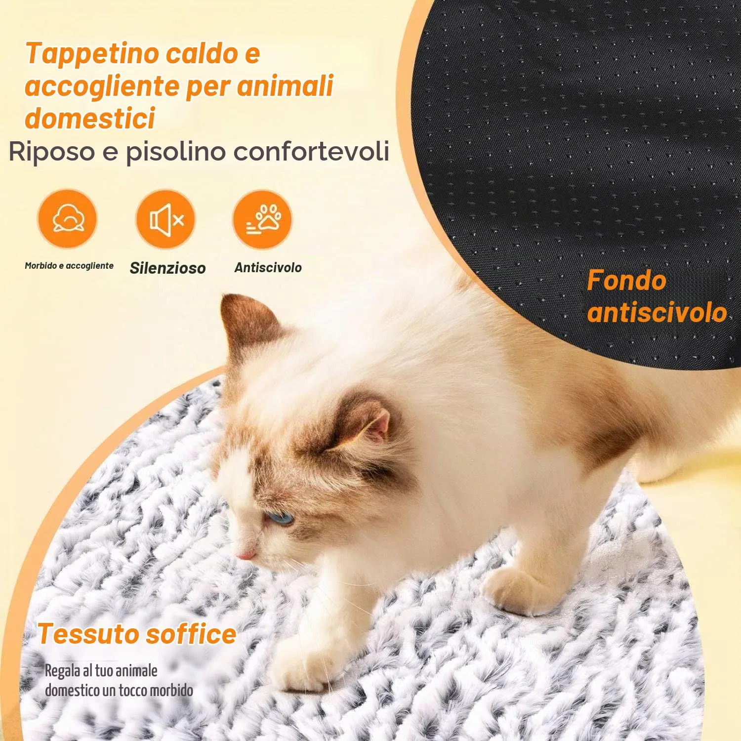 Nobleza Tappetino Riscaldante Cani Gatti 50x40 cm, Silenzioso Antiscivolo - immagine 5