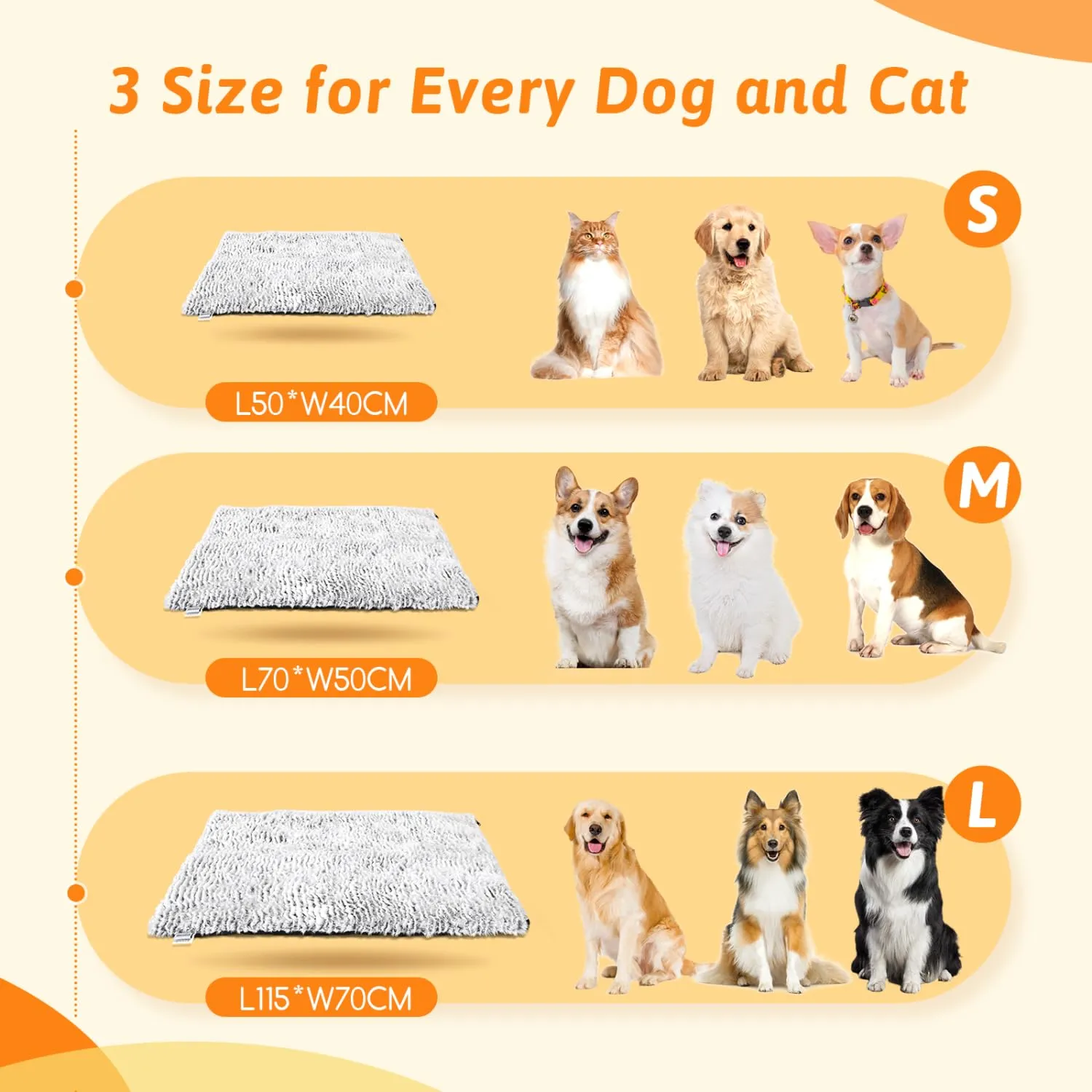 Nobleza Tappetino Riscaldante Cani Gatti 115x70 cm, Silenzioso Antiscivolo - immagine 2