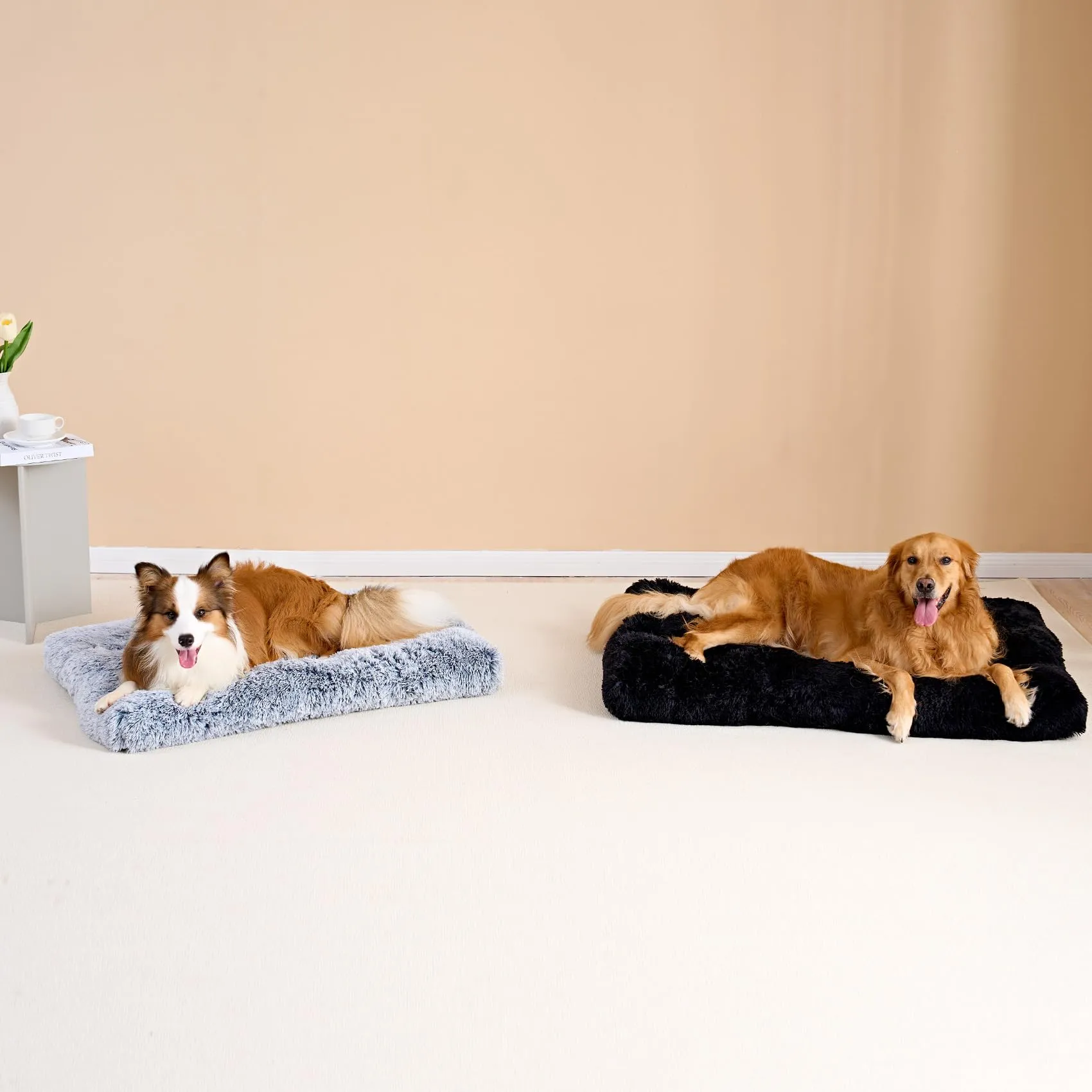 EHEYCIGA Cuscino per Cani Taglia Media,90x60x9cm, Cuscino Cane Morbida lavabile, Morbido e Confortevole Letto per Cani a Pelo Lungo, Nero, 90x60x9 cm - immagine 9