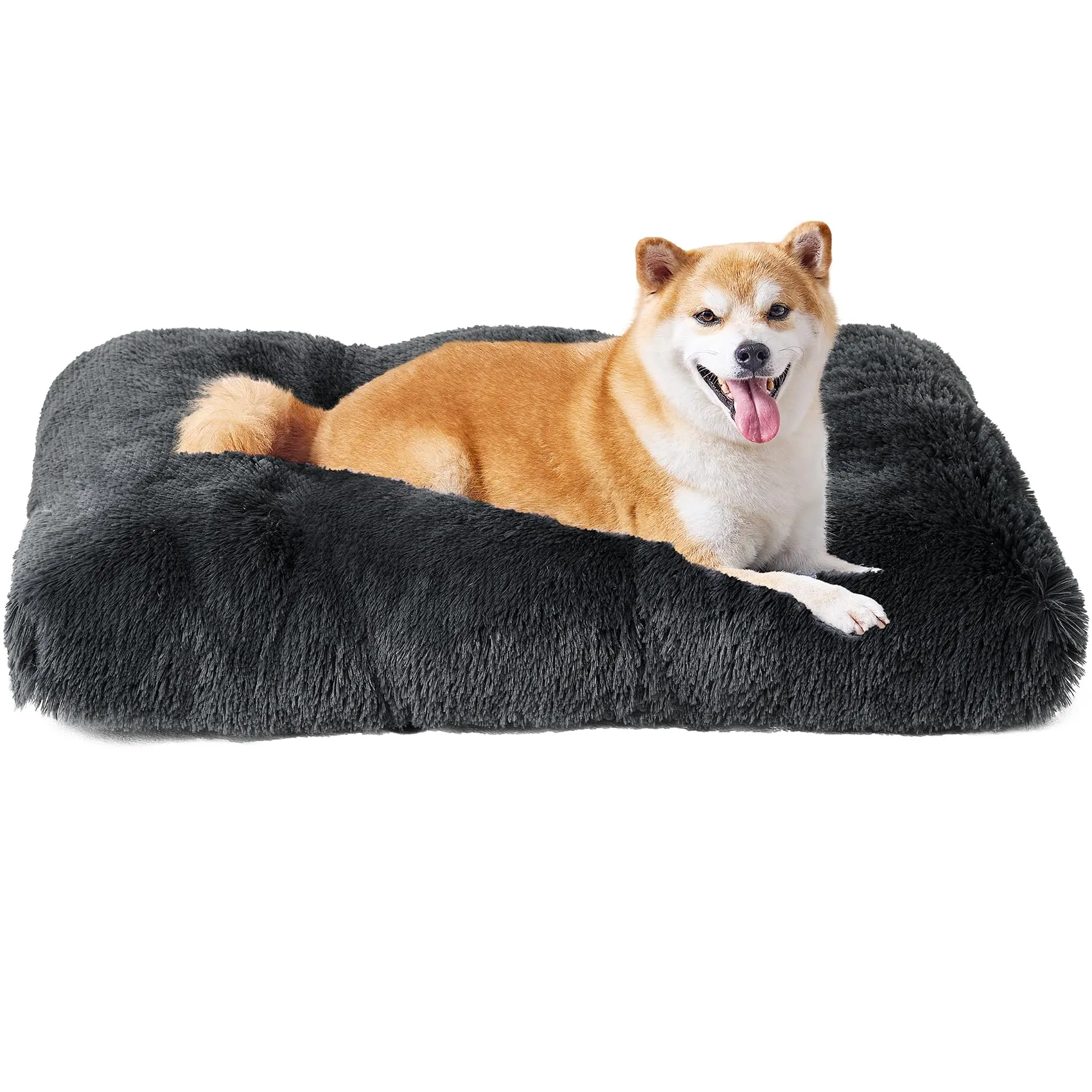 EHEYCIGA Cuscino per Cani Taglia Media, Cuscino Cane Morbida lavabile,75x50x7.5cm, Morbido e Confortevole Letto per Cani a Pelo Lungo, Grigio Scuro, 75x50x7.5cm - immagine 1