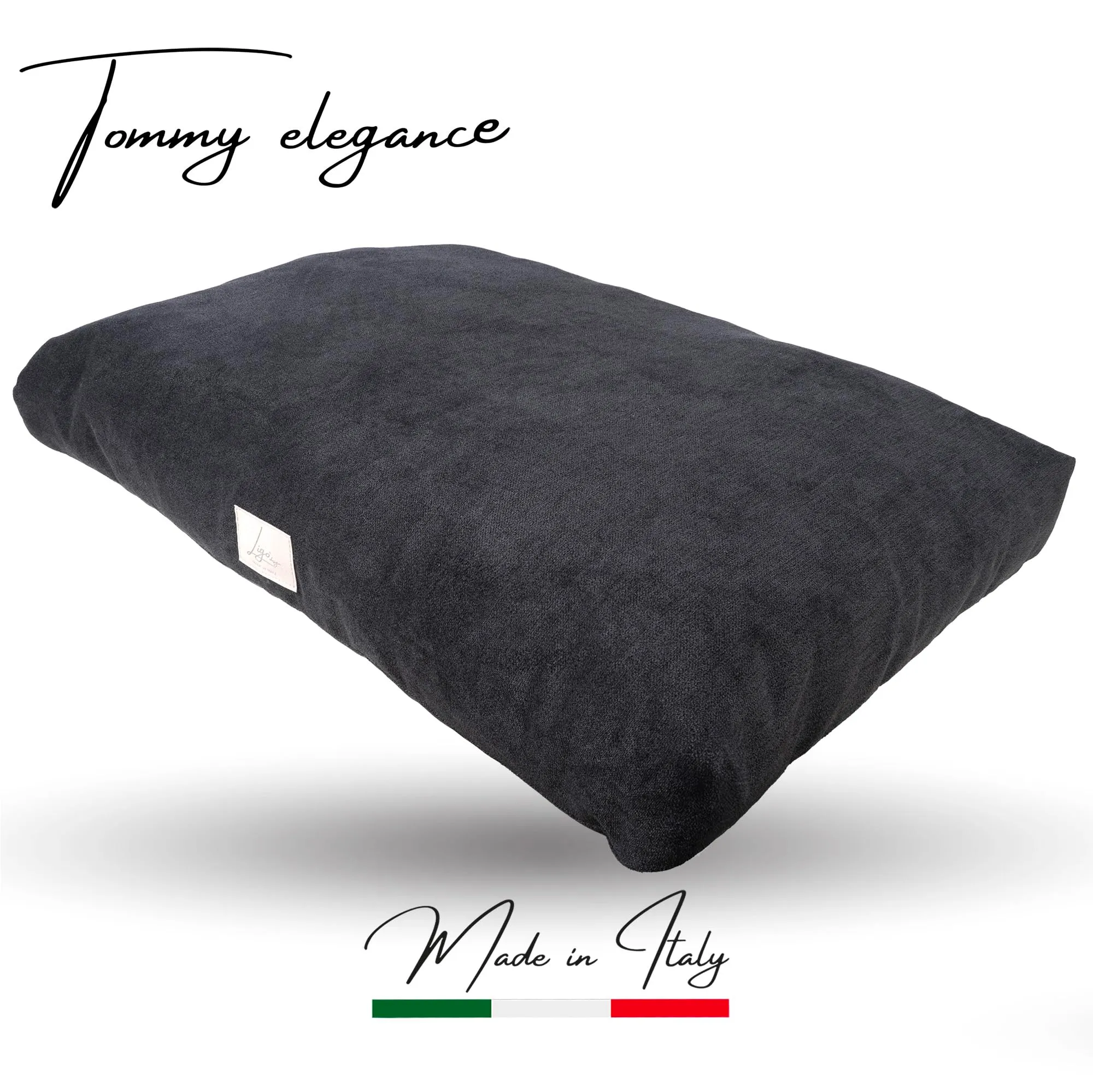 Ligo Tommy Elegance - Cuscino Materasso per Cani in tessuto Realizzato artigianalmente in Italia. Cuccia lettino Materassino per Cane Sfoderabile Lavabile.(S: 70 x 50 cm, SOFT CARBONE) - immagine 2