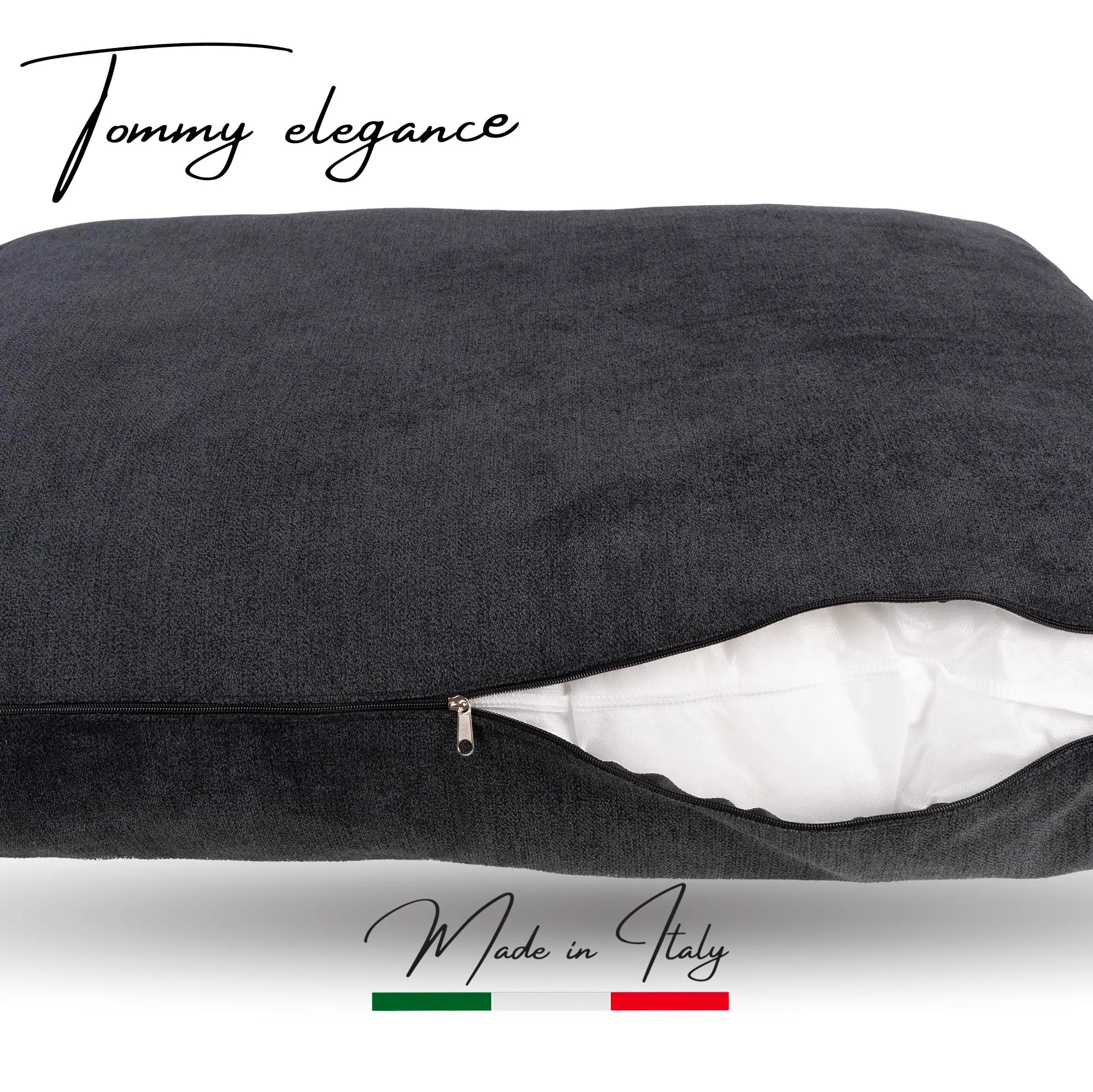 Ligo Tommy Elegance - Cuscino Materasso per Cani in tessuto Realizzato artigianalmente in Italia. Cuccia lettino Materassino per Cane Sfoderabile Lavabile.(S: 70 x 50 cm, SOFT CARBONE) - immagine 5