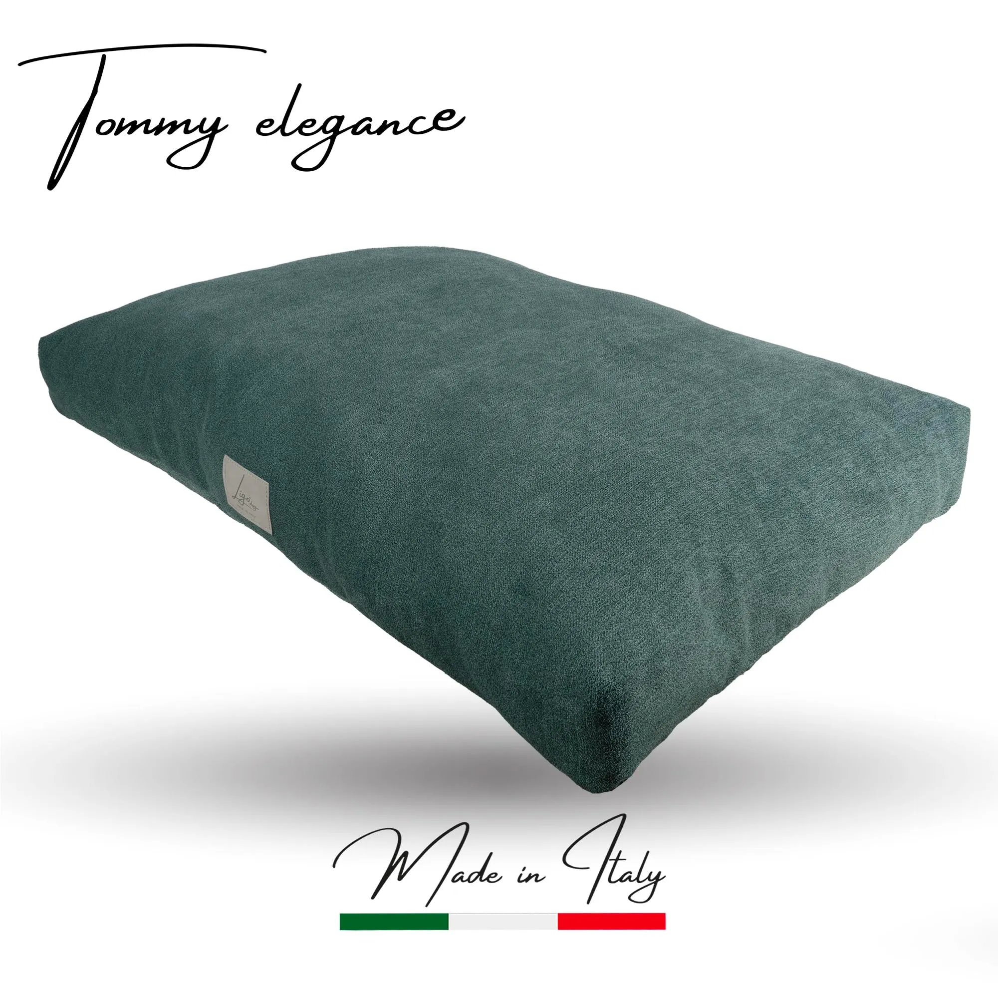 Ligo Tommy Elegance - Cuscino Materasso per Cani in tessuto Realizzato artigianalmente in Italia. Cuccia lettino Materassino per Cane Sfoderabile Lavabile.(S: 70 x 50 cm, SOFT VERDE) - immagine 2