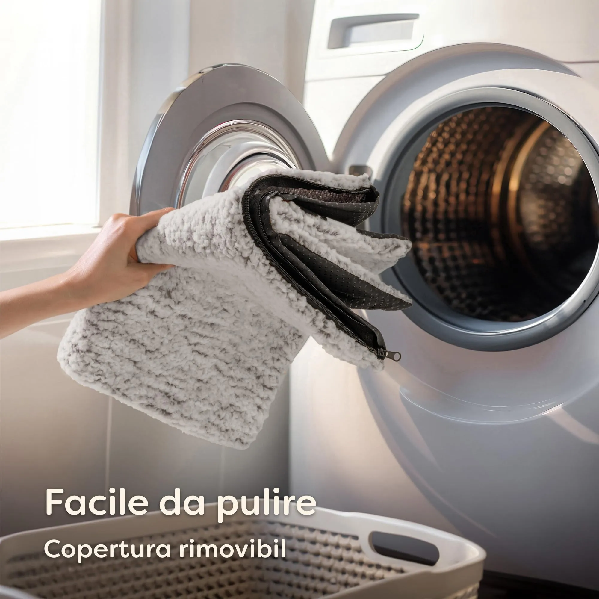 Knupis Tappetino Riscaldante per Cani – Grande Tappetino 90×60 cm – Fodera Lavabile – Morbido & Accogliente – Con Fondo Antiscivolo (Grigio) - immagine 5