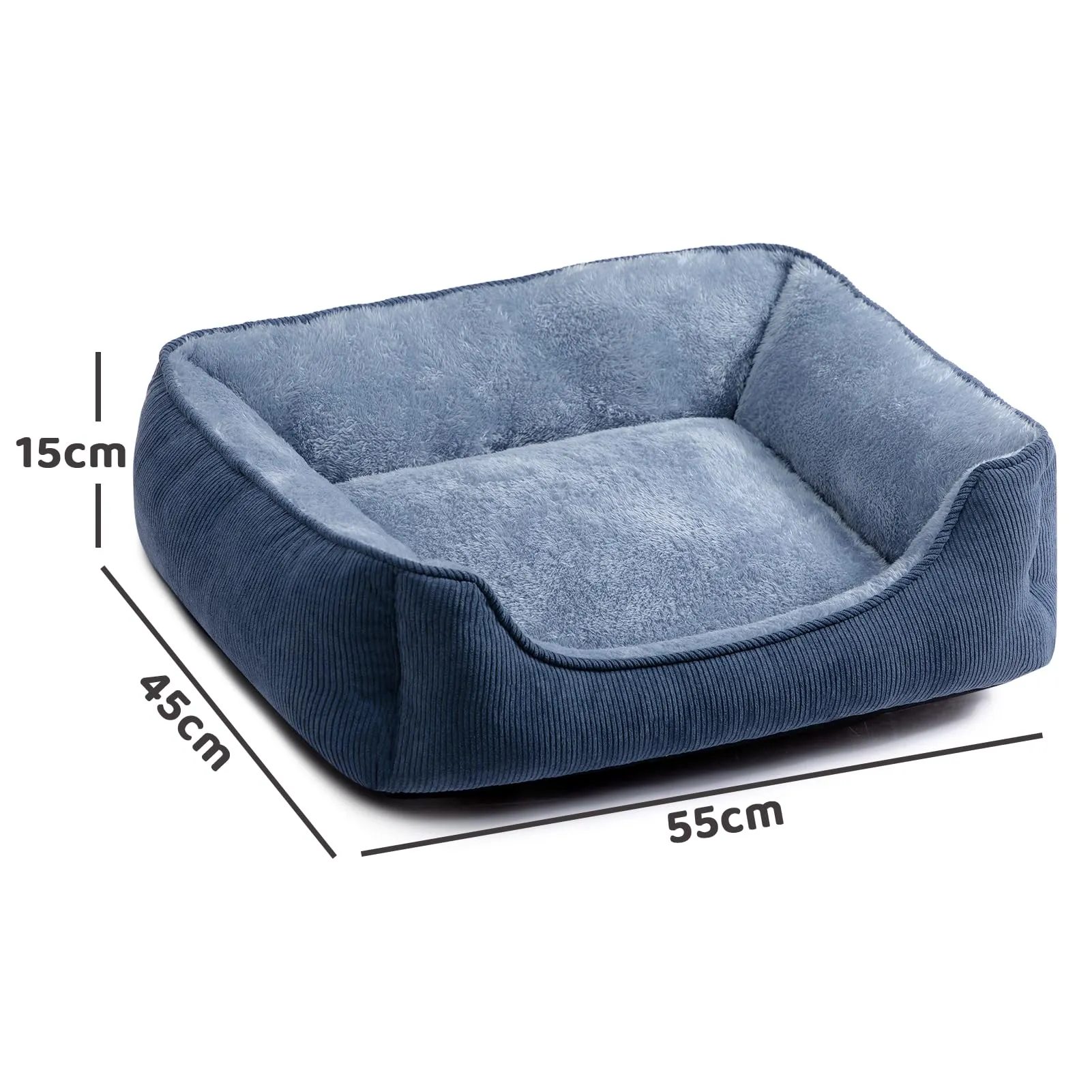 Hollypet Letto per Gatti Letto per Cani di Piccola Taglia, Cuccia per Gatti e Cuccioli, Letto Cuscino Morbido e Traspirante per Dormire, Blu-Grigio (55 * 45 * 15cm) - immagine 2