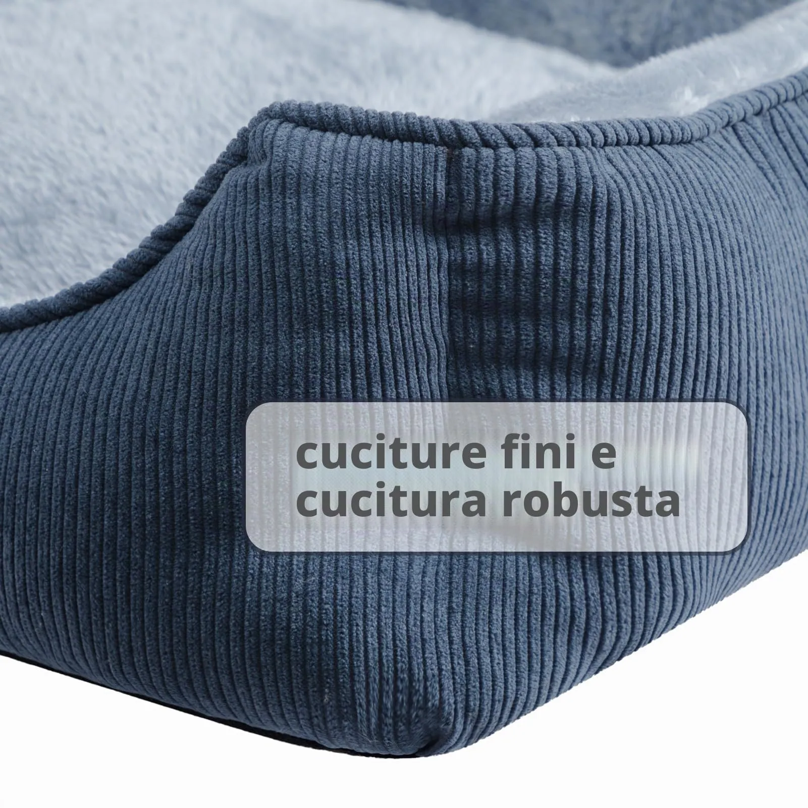 Hollypet Letto per Gatti Letto per Cani di Piccola Taglia, Cuccia per Gatti e Cuccioli, Letto Cuscino Morbido e Traspirante per Dormire, Blu-Grigio (55 * 45 * 15cm) - immagine 5