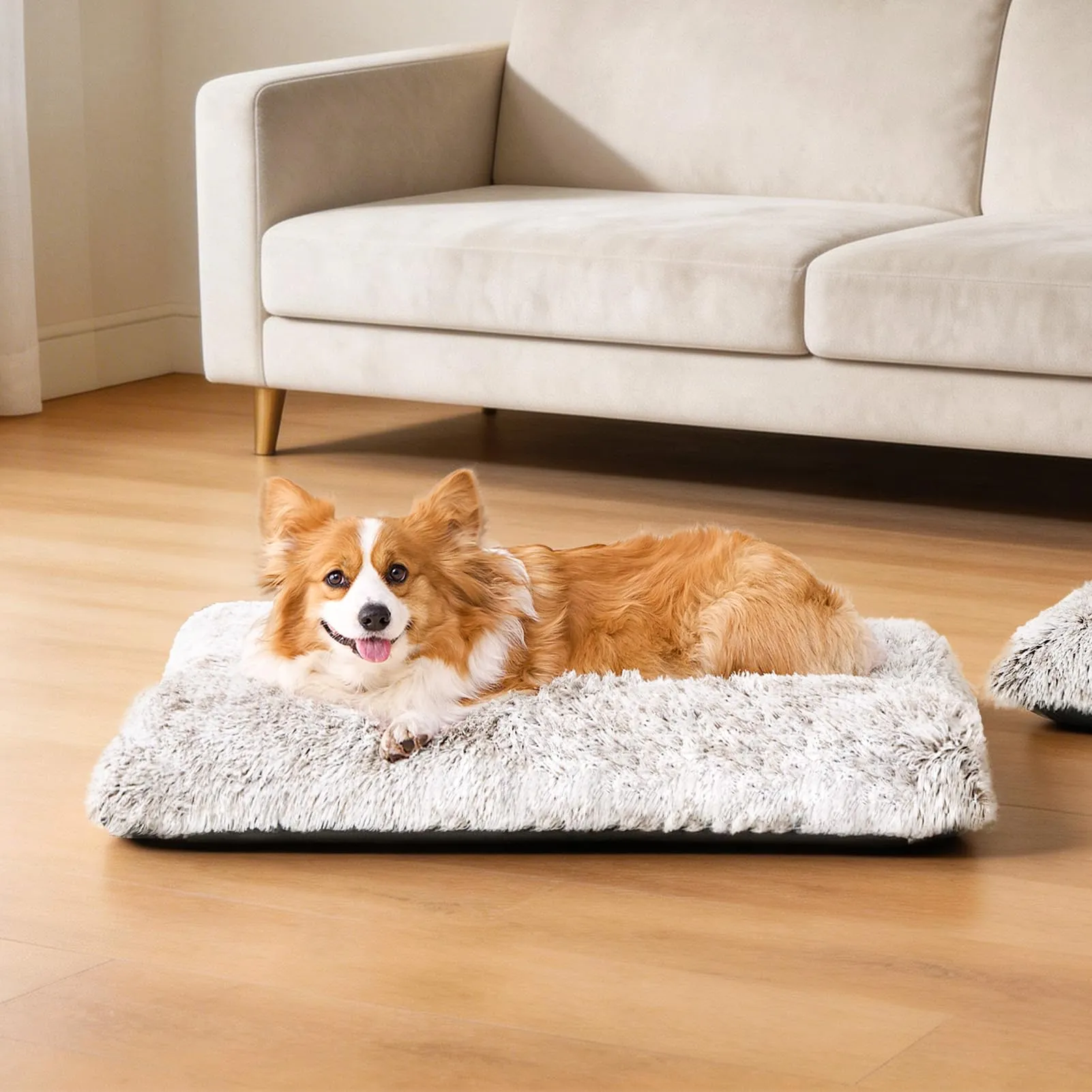 EHEYCIGA Cuscino per Cani Taglia Media, 75Lx50W cm Cuscino Cane Morbida lavabile, Morbido e Confortevole Letto per Cani a Pelo Lungo, Marrone - immagine 9