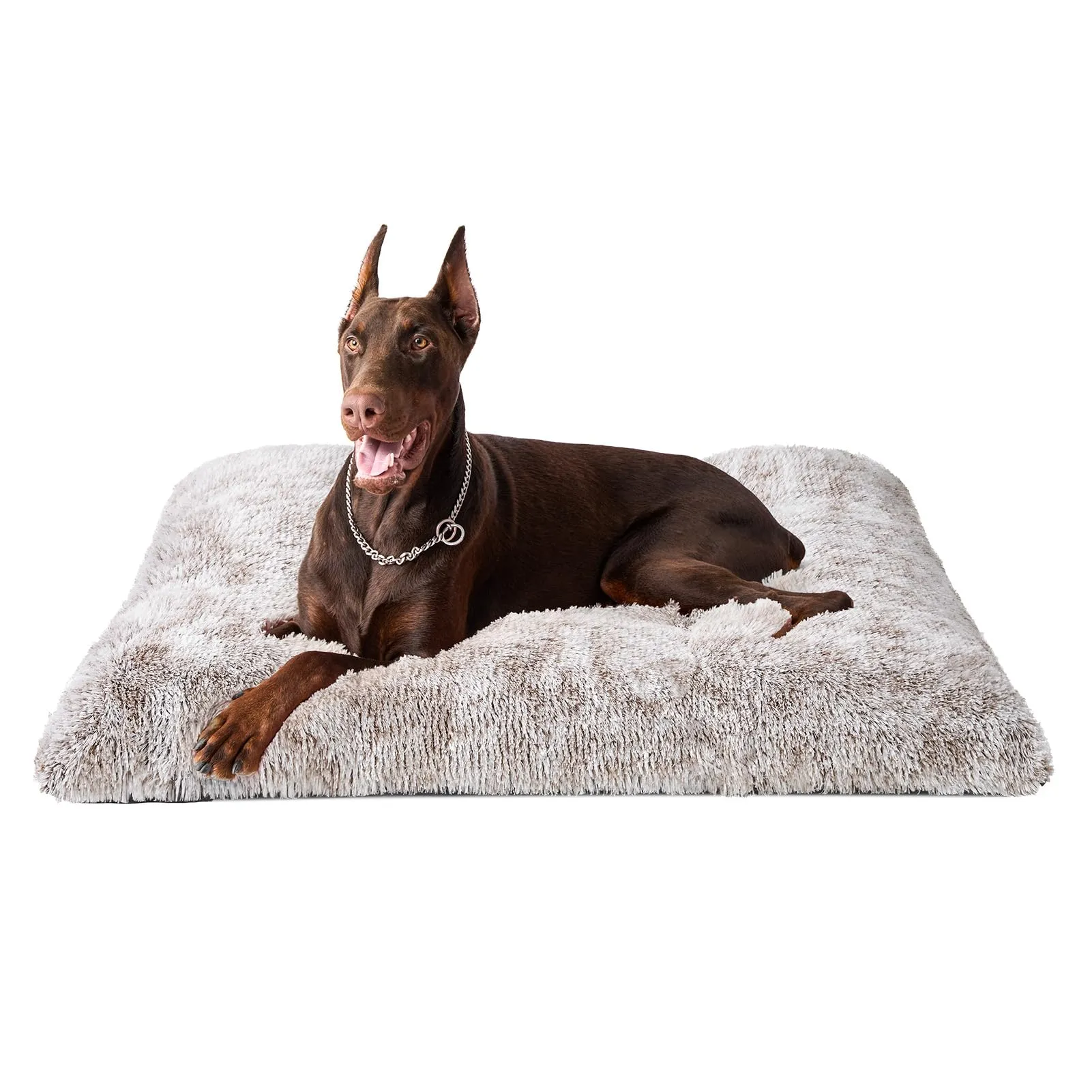 EHEYCIGA Cuscino per Cani Taglia Grande, 105L x 70W cm Cuscino Cane Morbida lavabile, Morbido e Confortevole Letto per Cani a Pelo Lungo, Marrone - immagine 1