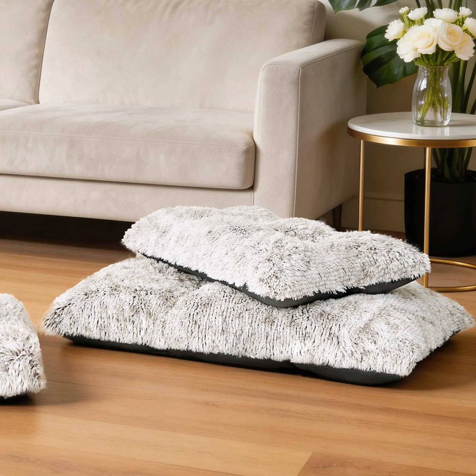 EHEYCIGA Cuscino per Cani Taglia Grande, 105L x 70W cm Cuscino Cane Morbida lavabile, Morbido e Confortevole Letto per Cani a Pelo Lungo, Marrone - immagine 9