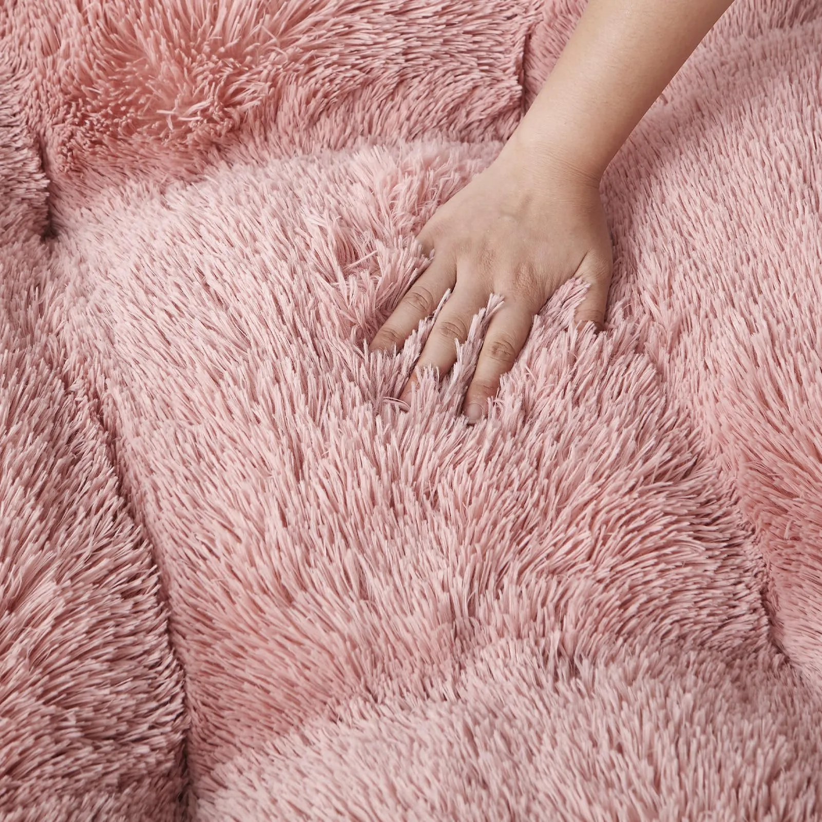 EHEYCIGA Cuscino per Cani Taglia Media/Grande, 90L x 60W cm Cuscino Cane Morbida lavabile, Morbido e Confortevole Letto per Cani a Pelo Lungo, Rosa - immagine 3