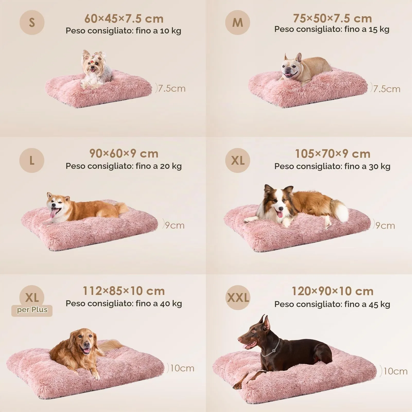 EHEYCIGA Cuscino per Cani Taglia Grande, 105L x 70W cm Cuscino Cane Morbida lavabile, Morbido e Confortevole Letto per Cani a Pelo Lungo, Rosa - immagine 4