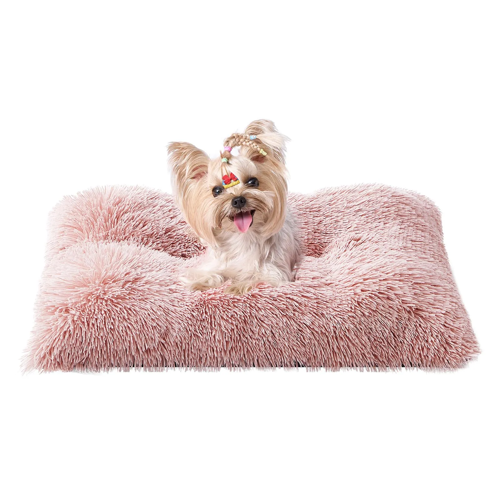 EHEYCIGA Cuscino per Cani Taglia Piccola, 60Lx45W cm Cuscino Cane Morbida lavabile, Morbido e Confortevole Letto per Cani a Pelo Lungo, Rosa - immagine 1