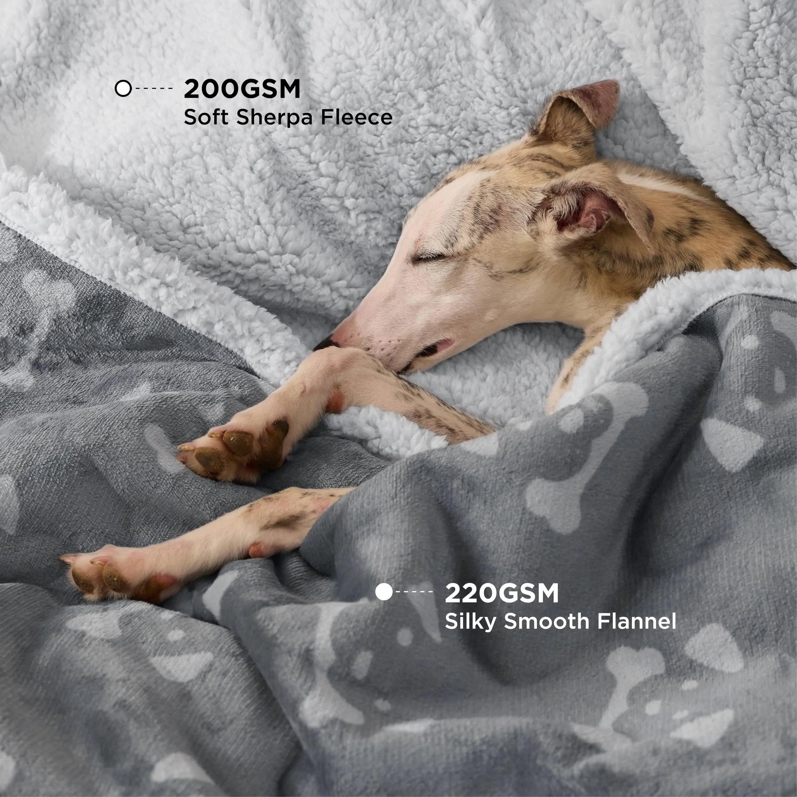 Bedsure Coperta Cane, Coperta per Cani Impermeabile, Coperta Divano, Gatto, Copertina Cane, Pile Singolo (127x152cm, Grigio) - immagine 2