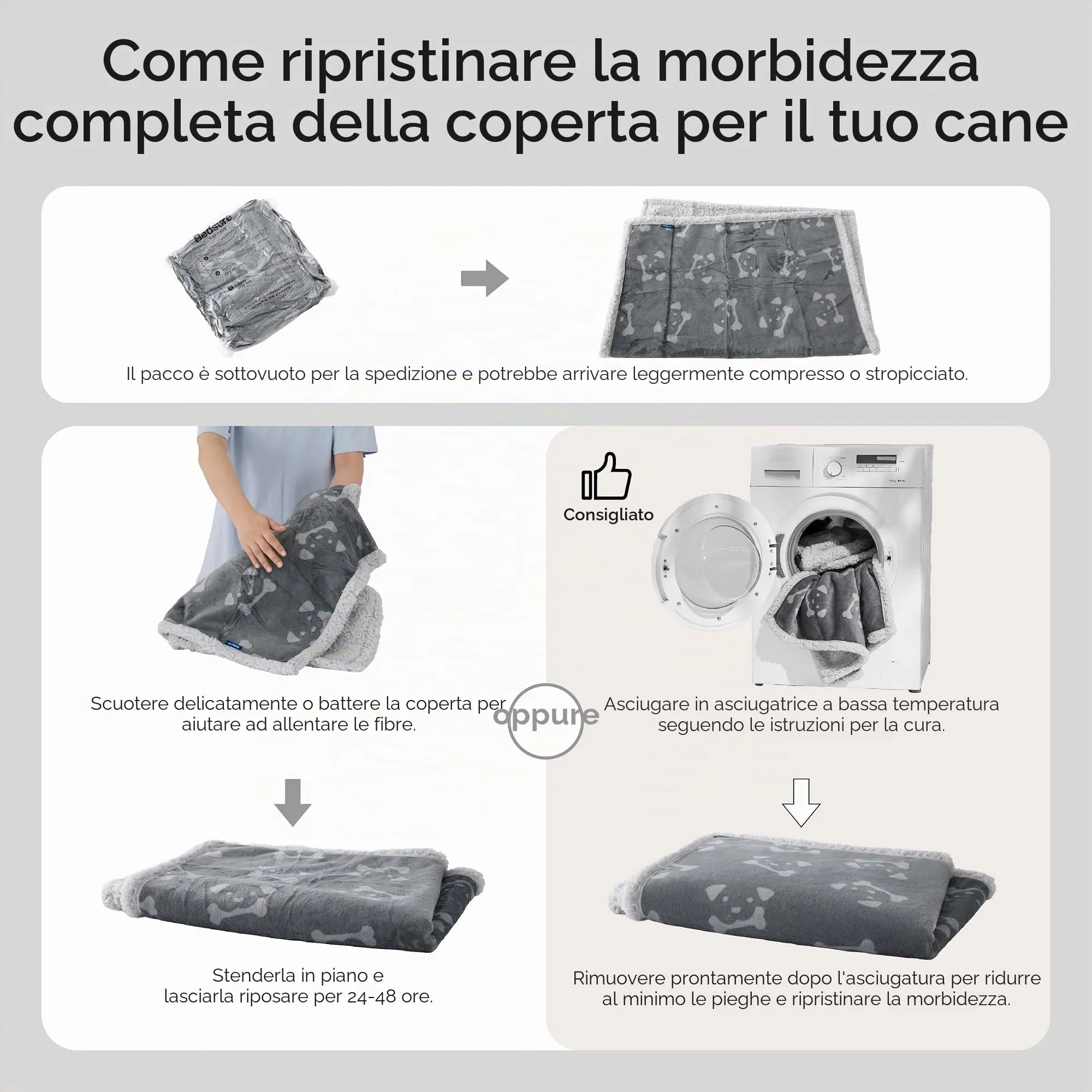 Bedsure Coperta Cane, Coperta per Cani Impermeabile, Coperta Divano, Gatto, Copertina Cane, Pile Singolo (76x102cm, Bianco Panna) - immagine 6