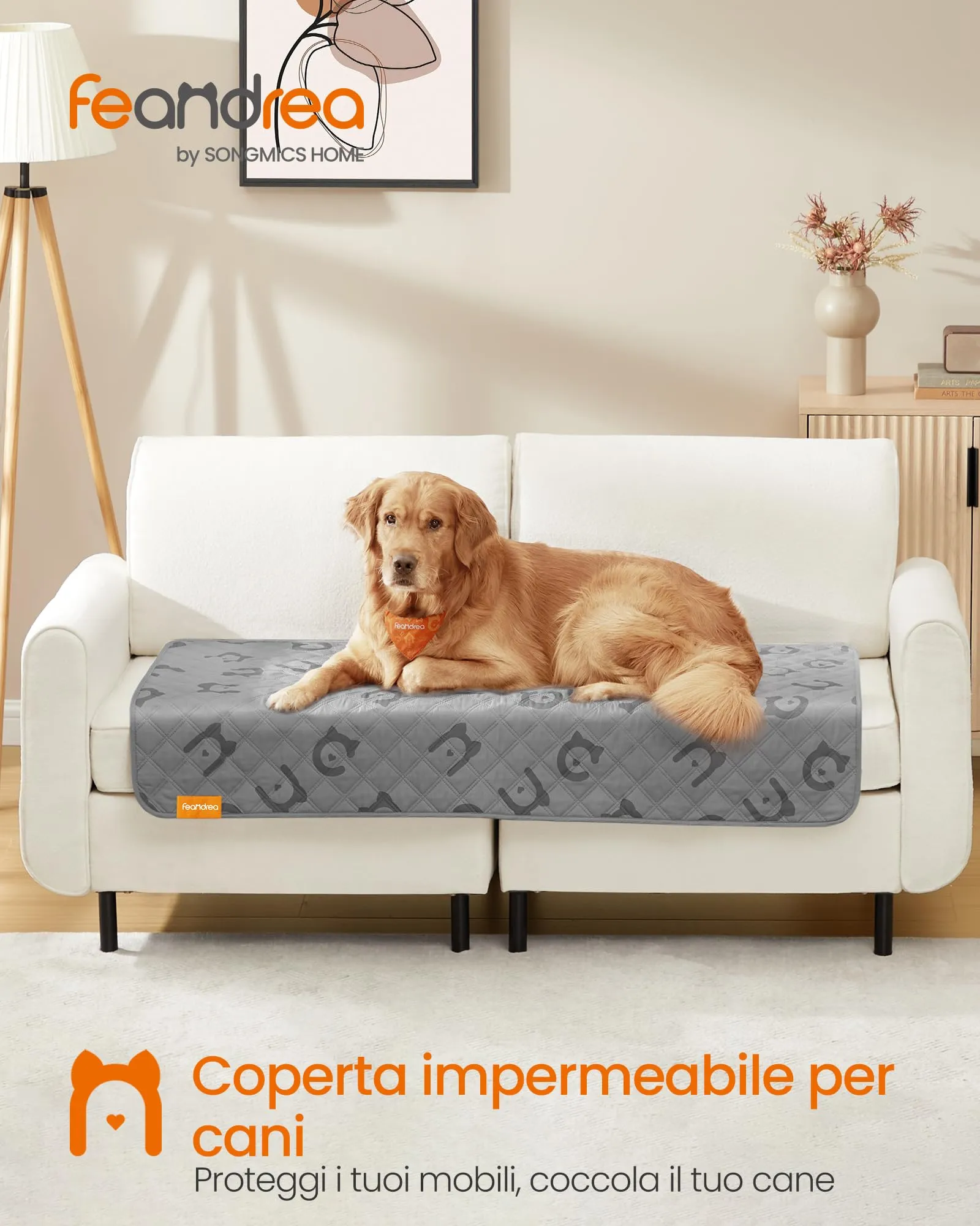 Feandrea Coperta per Cani Impermeabile, di Taglia Grande, 135 x 76 cm - immagine 2