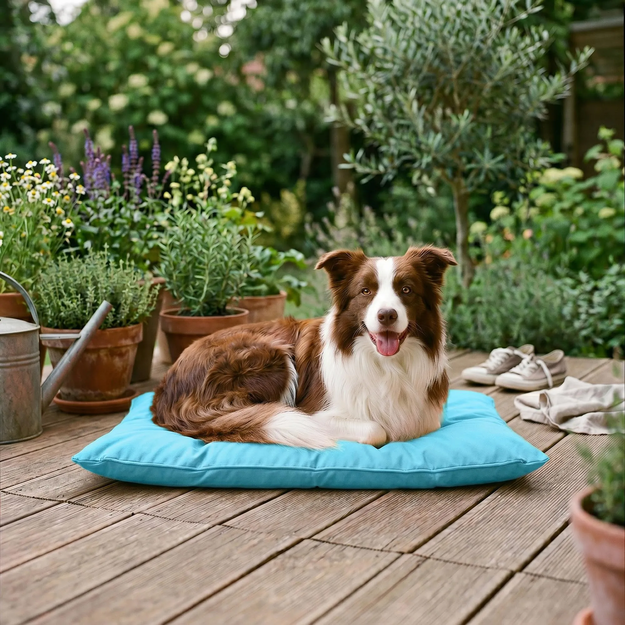 Maxy cuscinone "ELEGANT", cuscino per cani e gatti imbottito e trapuntato, 60 x 100 cm, Azzurro - immagine 11