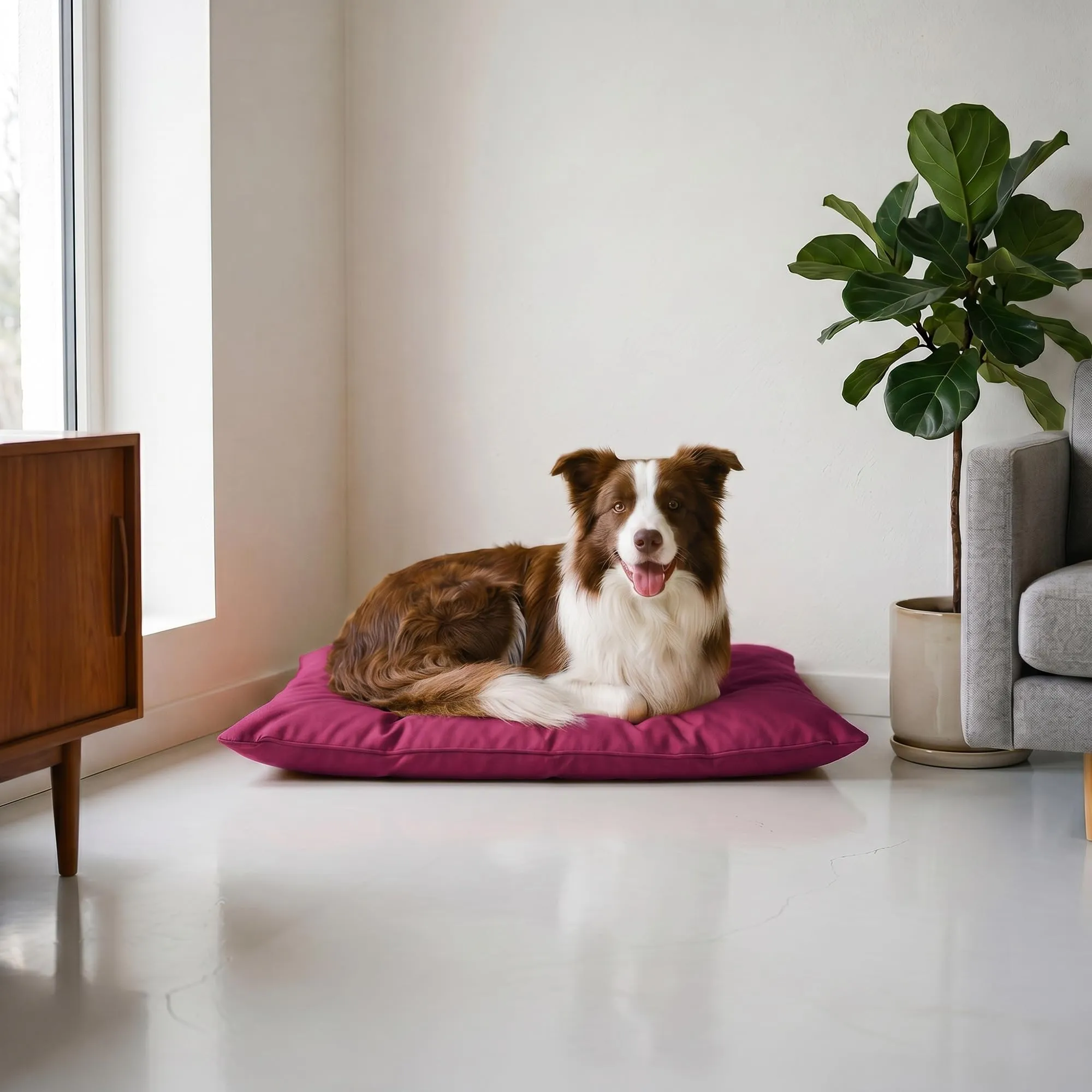 Maxy Cuscinone Cane e Gatto ELEGANT – Cuscino per Animali Domestici Imbottito e Trapuntato, in Microfibra, 60x100 cm, Materassino Morbido e Confortevole per Cani Taglia Piccola/Media/Grande, Fucsia - immagine 1