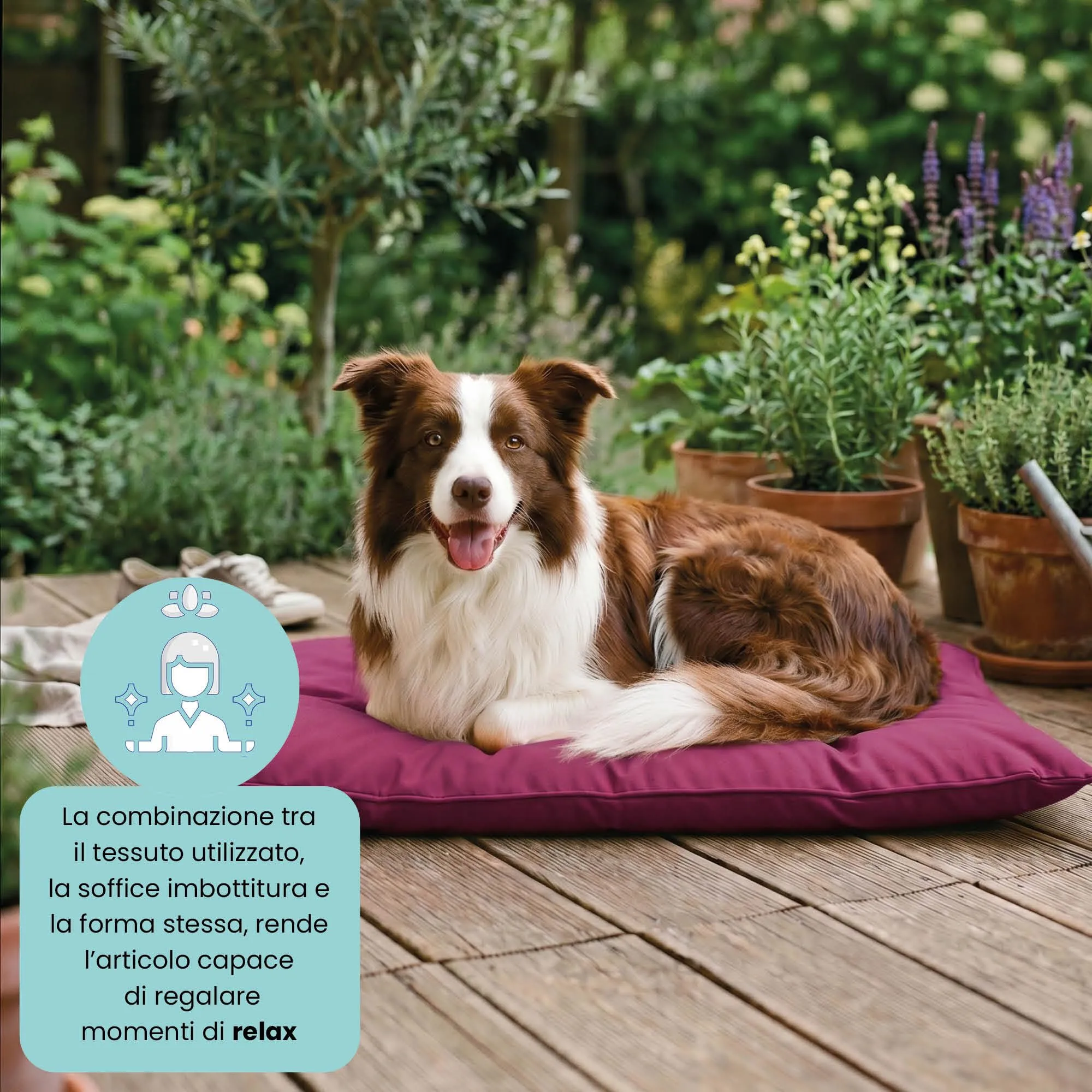 Maxy Cuscinone Cane e Gatto ELEGANT – Cuscino per Animali Domestici Imbottito e Trapuntato, in Microfibra, 60x100 cm, Materassino Morbido e Confortevole per Cani Taglia Piccola/Media/Grande, Fucsia - immagine 4