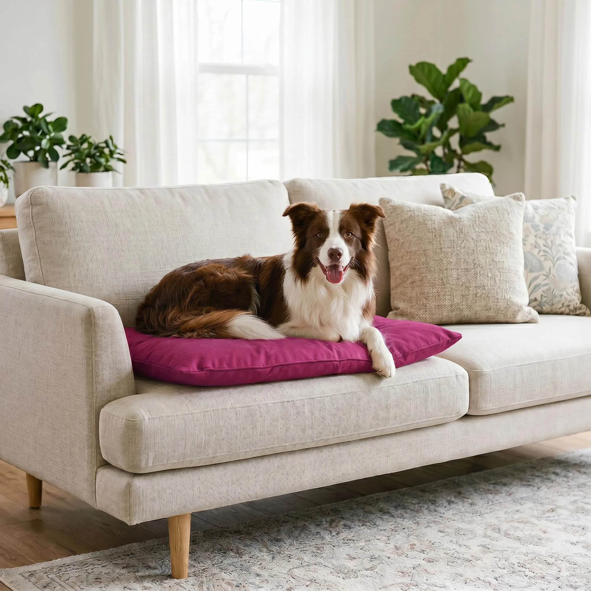 Maxy Cuscinone Cane e Gatto ELEGANT – Cuscino per Animali Domestici Imbottito e Trapuntato, in Microfibra, 60x100 cm, Materassino Morbido e Confortevole per Cani Taglia Piccola/Media/Grande, Fucsia - immagine 10