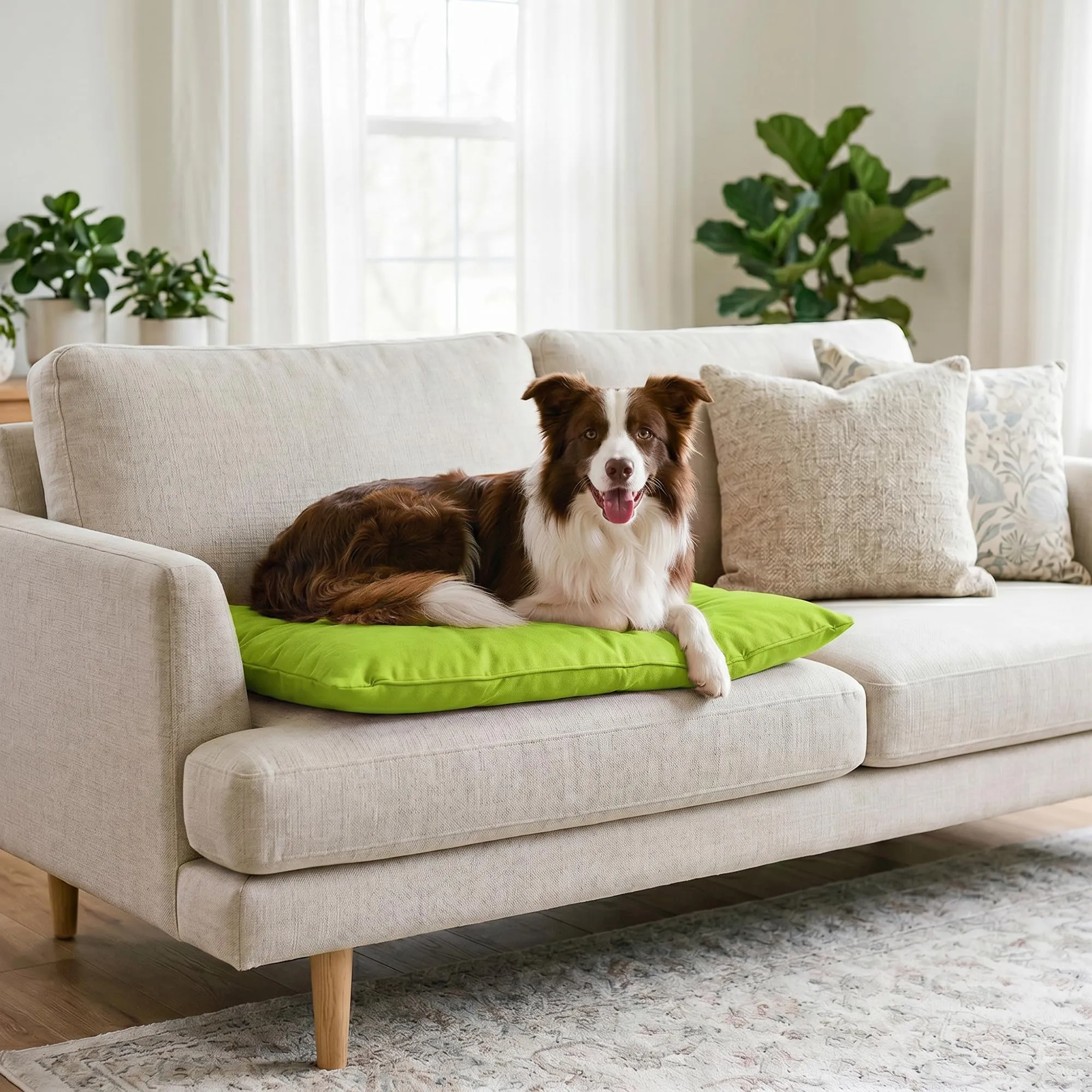 Maxy Cuscinone Cane e Gatto ELEGANT – Cuscino per Animali Domestici Imbottito e Trapuntato, in Microfibra, 60x100 cm, Materassino Confortevole per Cani Taglia Piccola/Media/Grande, Verde Mela - immagine 10