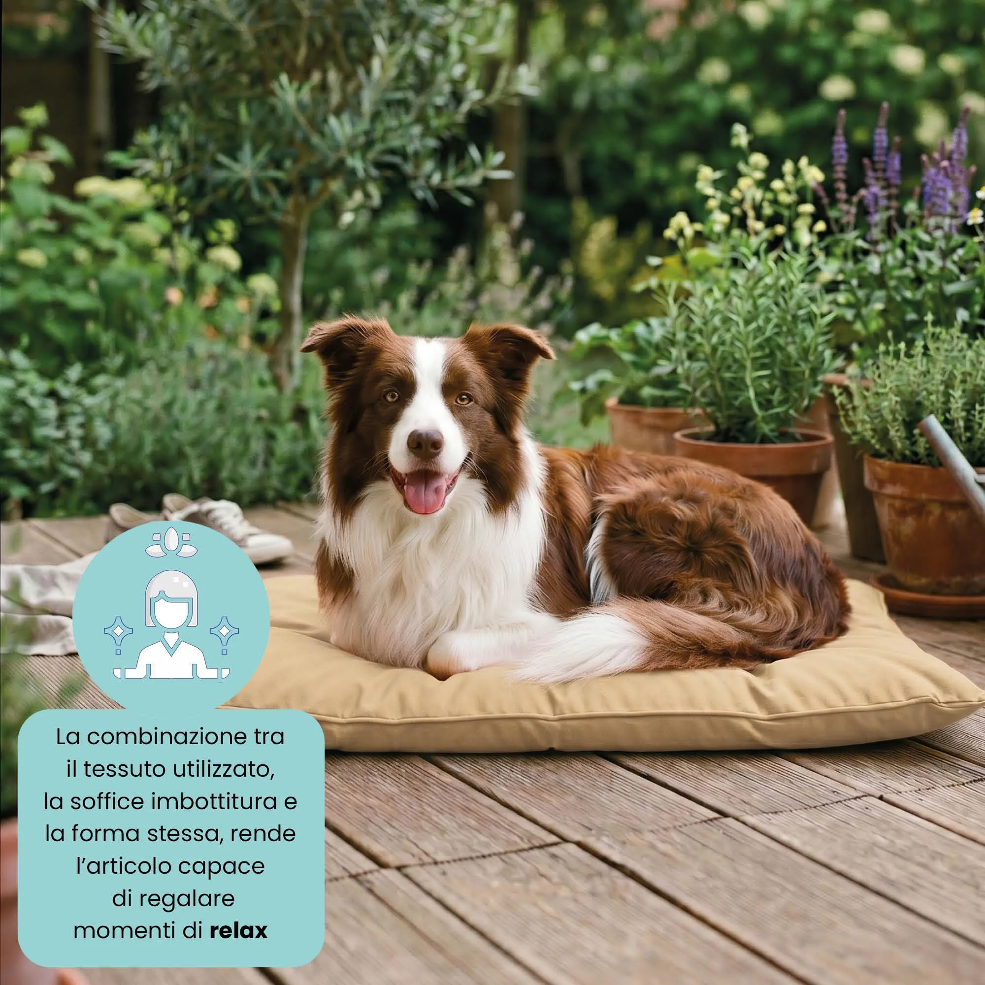 Maxy Cuscinone Cane e Gatto ELEGANT – Cuscino per Animali Domestici Imbottito e Trapuntato, in Microfibra, 60x100 cm, Materassino Morbido e Confortevole per Cani Taglia Piccola/Media/Grande, Panna - immagine 4