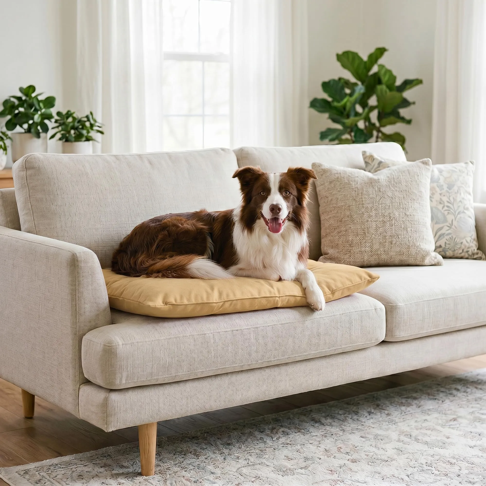 Maxy Cuscinone Cane e Gatto ELEGANT – Cuscino per Animali Domestici Imbottito e Trapuntato, in Microfibra, 60x100 cm, Materassino Morbido e Confortevole per Cani Taglia Piccola/Media/Grande, Panna - immagine 10