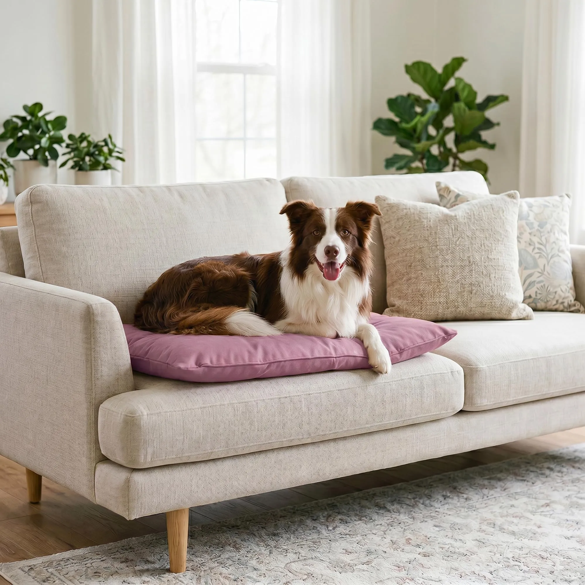 Maxy Cuscinone Cane e Gatto ELEGANT – Cuscino per Animali Domestici Imbottito e Trapuntato, in Microfibra, 60x100 cm, Materassino Morbido e Confortevole per Cani Taglia Piccola/Media/Grande, Lilla - immagine 10