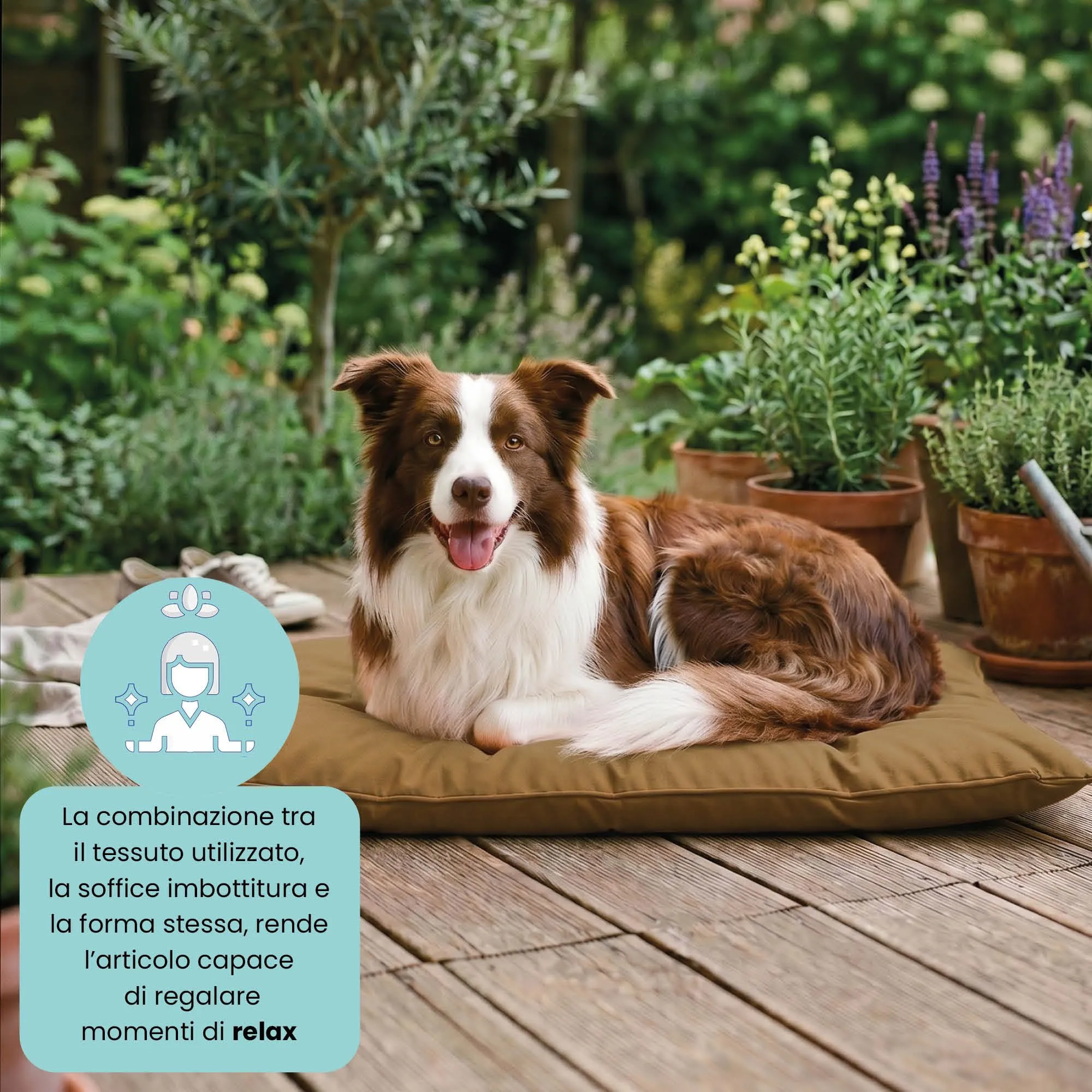 Maxy Cuscinone Cane e Gatto ELEGANT – Cuscino per Animali Domestici Imbottito e Trapuntato, in Microfibra, 60x100 cm, Materassino Morbido e Confortevole per Cani Taglia Piccola/Media/Grande, Nocciola - immagine 4