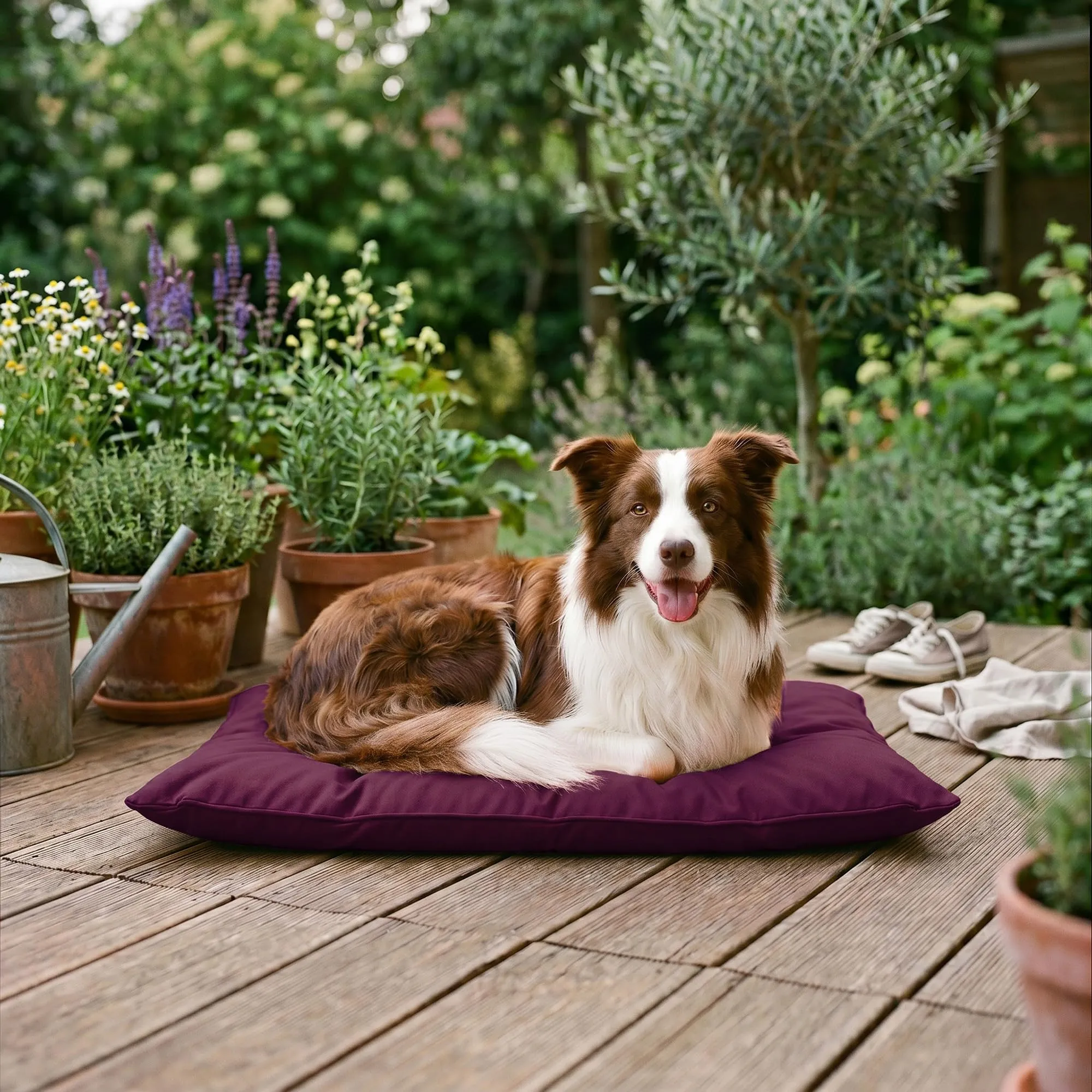 Maxy Cuscinone Cane e Gatto "ELEGANT" – Cuscino per Animali Domestici Imbottito e Trapuntato, 60x100 cm, Materassino Morbido e Confortevole per Cani Taglia Piccola/Media/Grande, Prugna - immagine 11