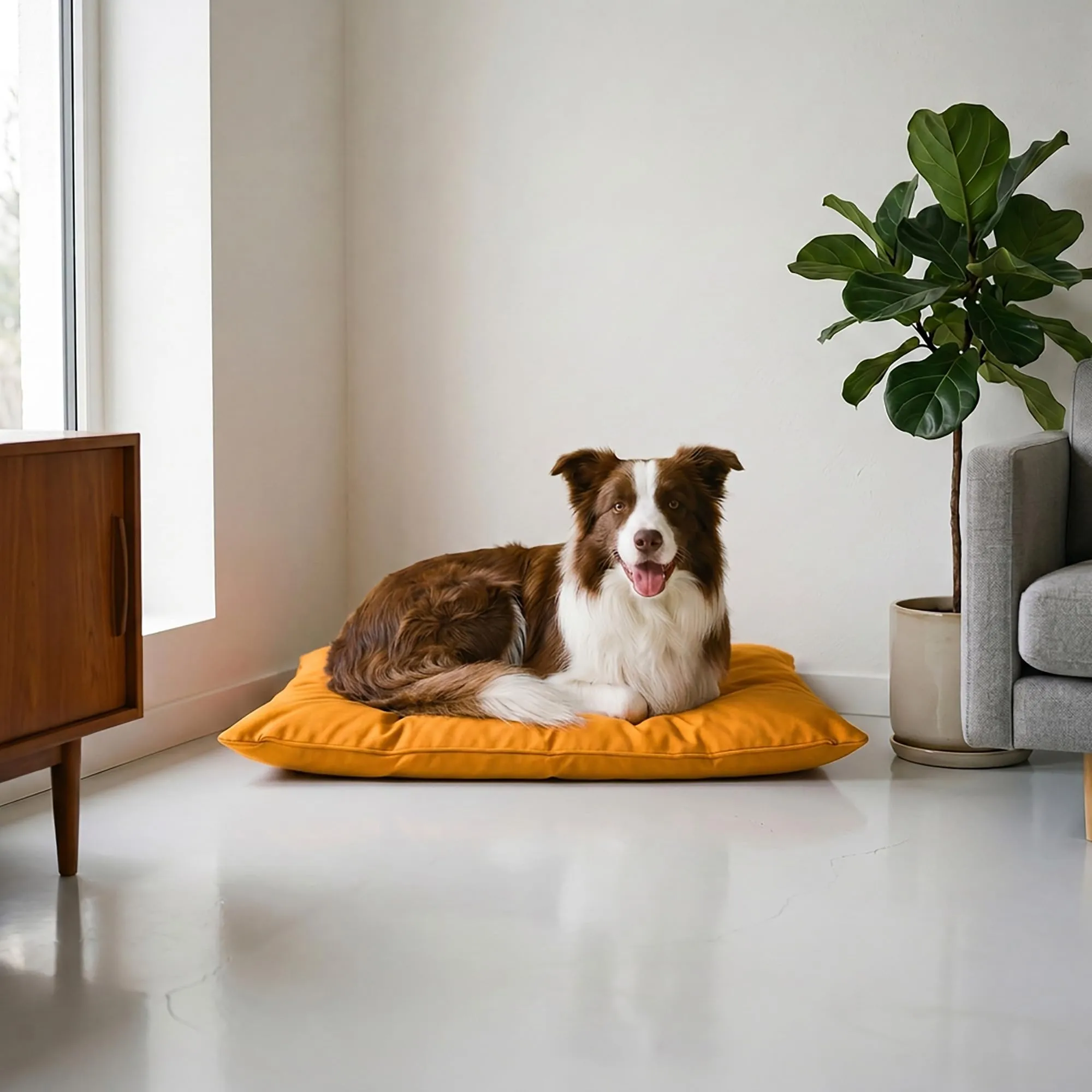 Maxy Cuscinone Cane e Gatto ELEGANT – Cuscino per Animali Domestici Imbottito e Trapuntato, in Microfibra, 60x100 cm, Materassino Morbido e Confortevole per Cani Taglia Piccola/Media/Grande, Giallo - immagine 1