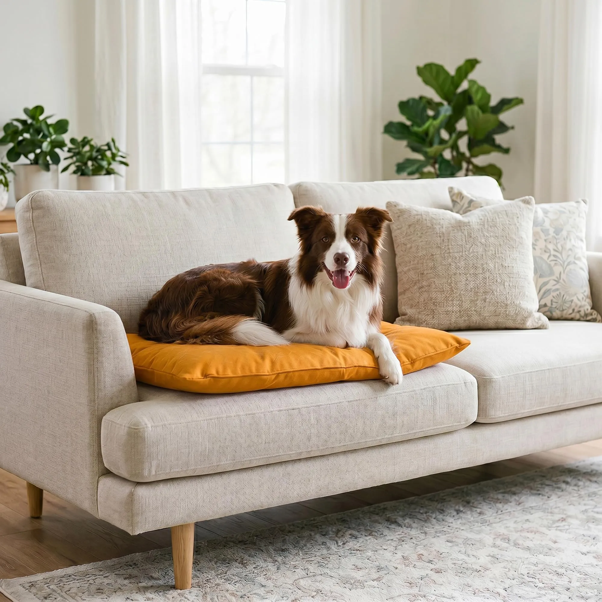Maxy Cuscinone Cane e Gatto ELEGANT – Cuscino per Animali Domestici Imbottito e Trapuntato, in Microfibra, 60x100 cm, Materassino Morbido e Confortevole per Cani Taglia Piccola/Media/Grande, Giallo - immagine 10